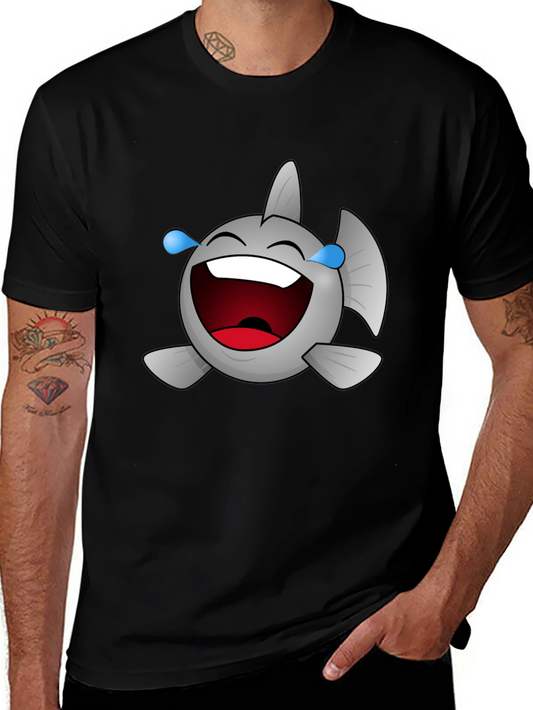 Laughing Fish Graphic Tee - Black Cotton Comfort