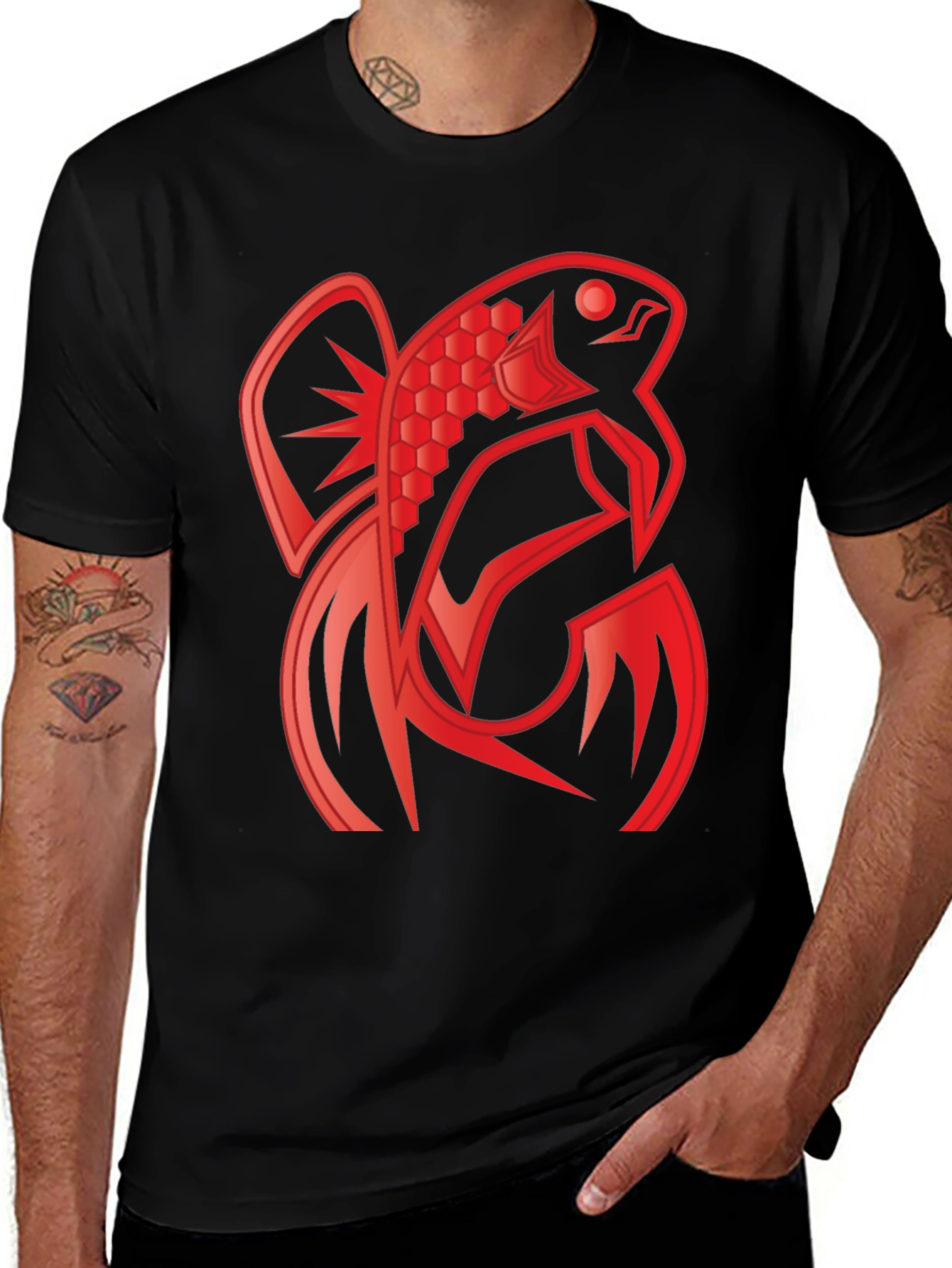 Red Fish Graphic Tee - Unique Design