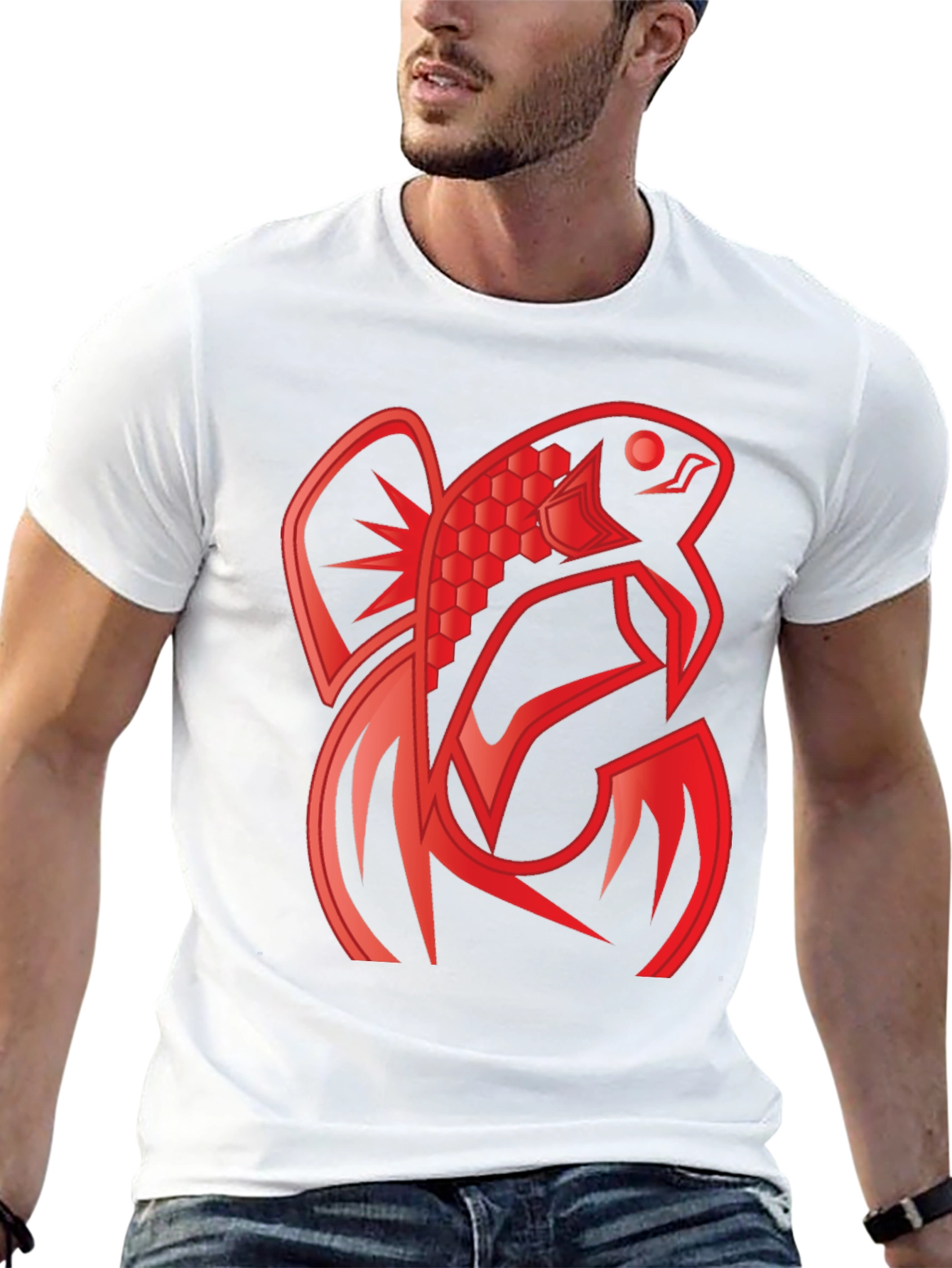 Red Fish Graphic Tee - Unique Design
