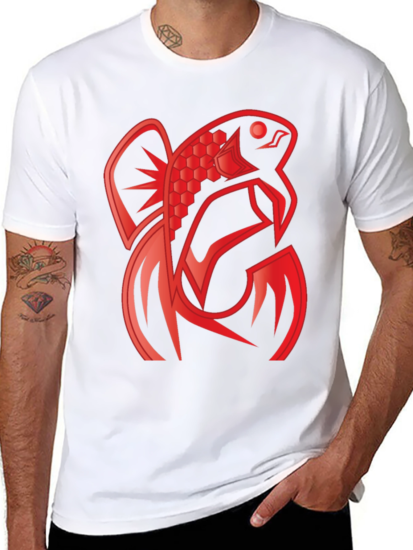 Red Fish Graphic Tee - Unique Design