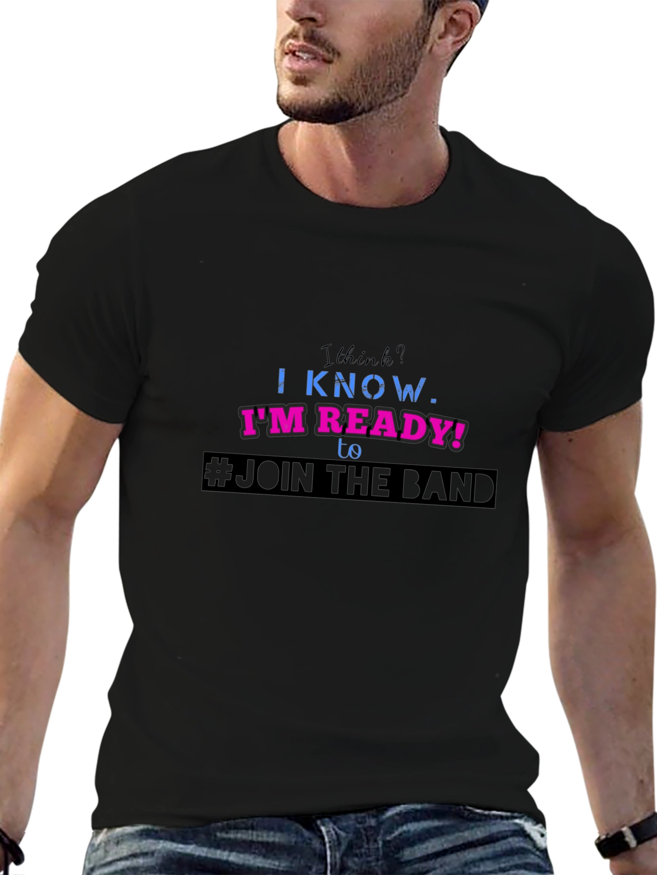 Join the Band Graphic Tee - Black Cotton T-Shirt
