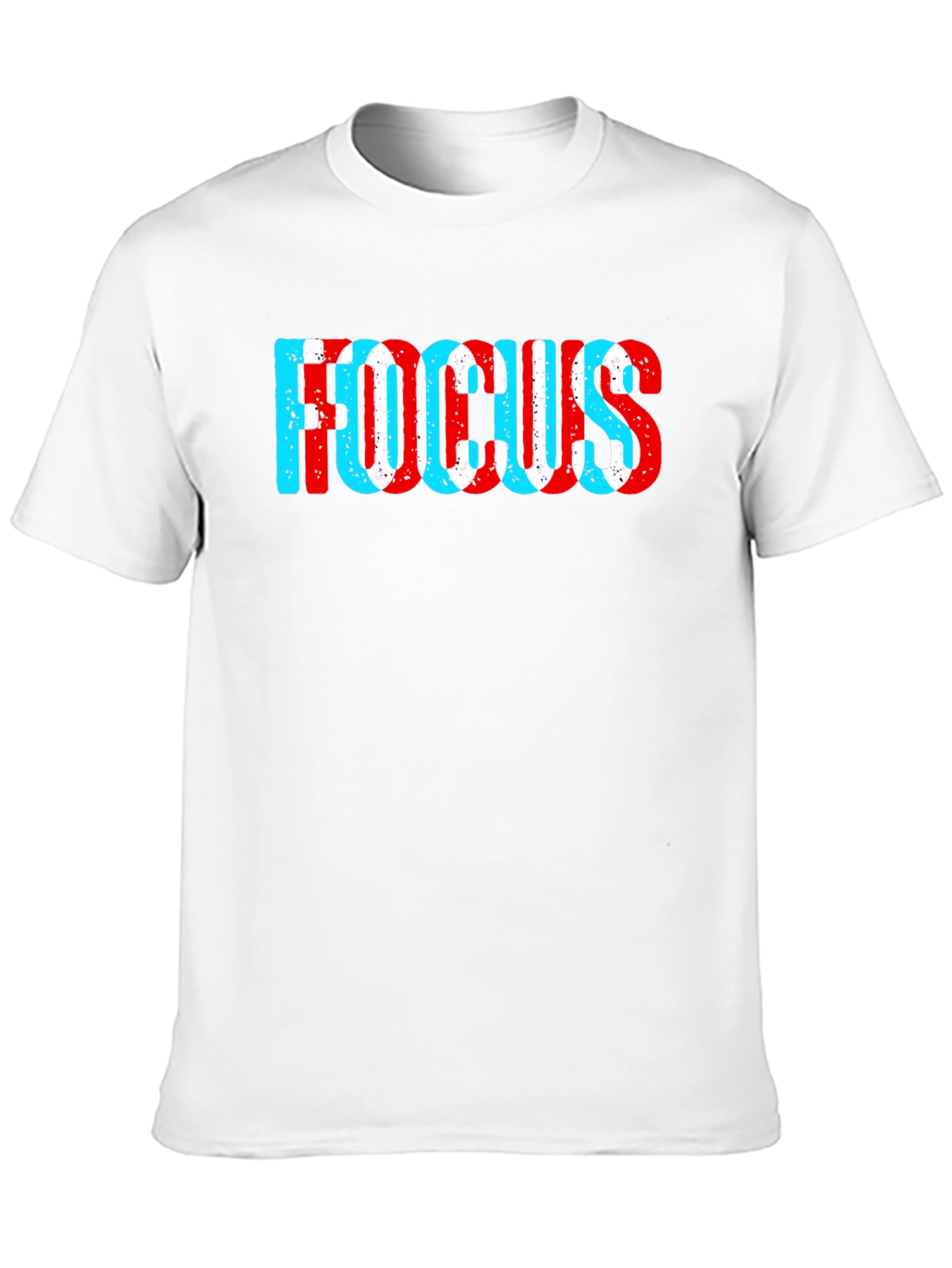 FOCUS Graphic T-Shirt - Red and Blue Print Tee