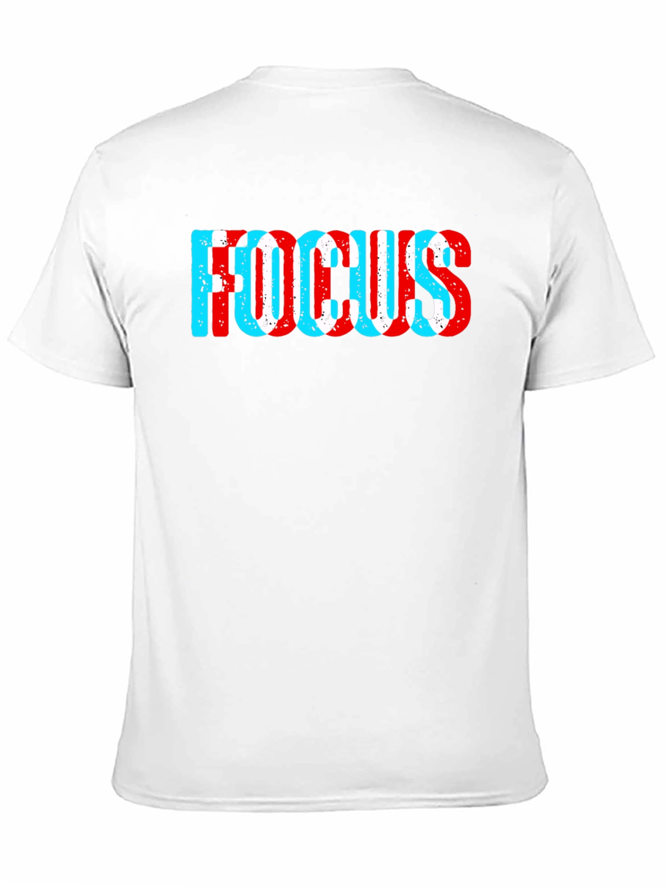 FOCUS Graphic T-Shirt - Red and Blue Print Tee