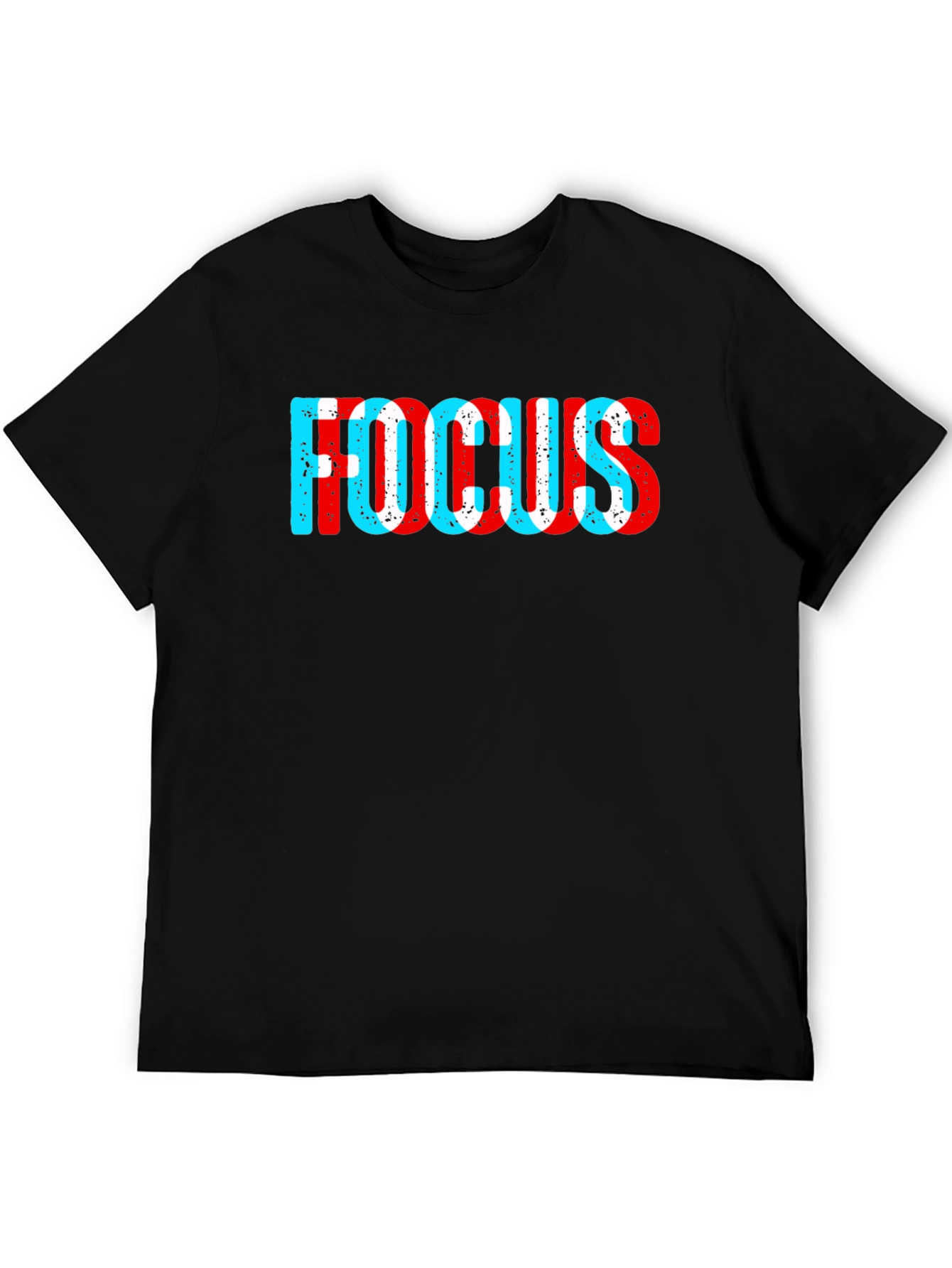FOCUS Graphic T-Shirt - Red and Blue Print Tee