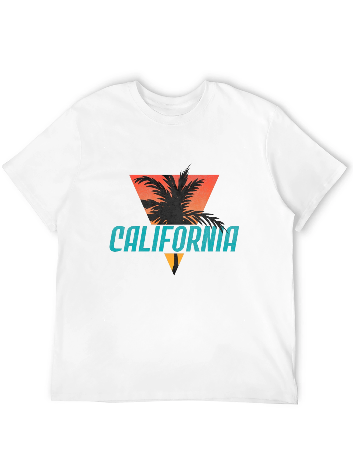 California Graphic Tee - Palm Tree Sunset Design