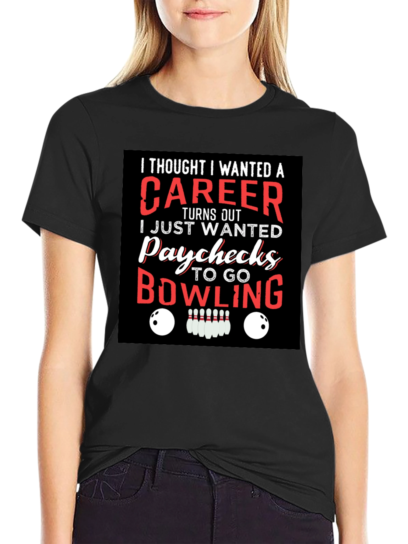 Bowling Paychecks Graphic T-Shirt