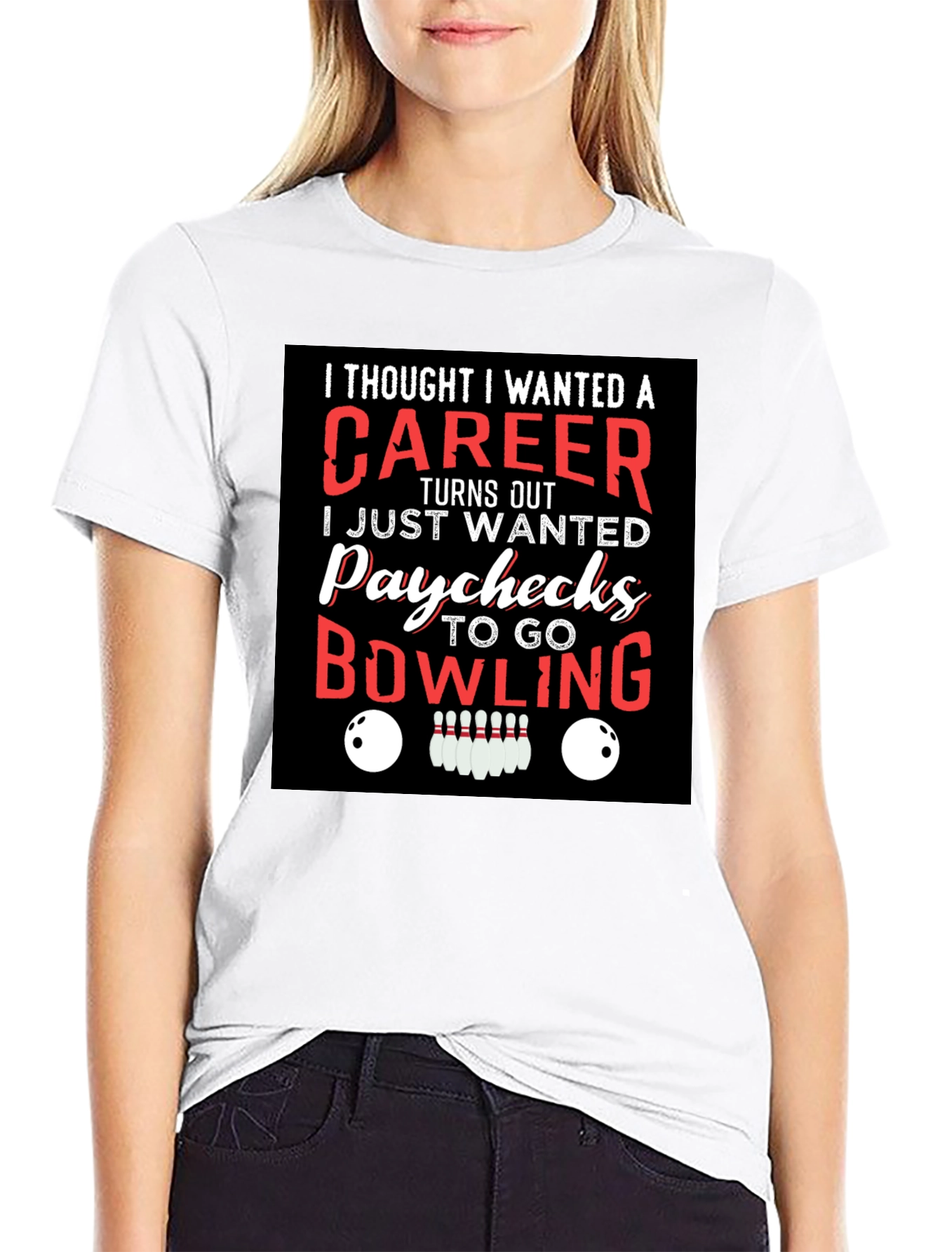 Bowling Paychecks Graphic T-Shirt