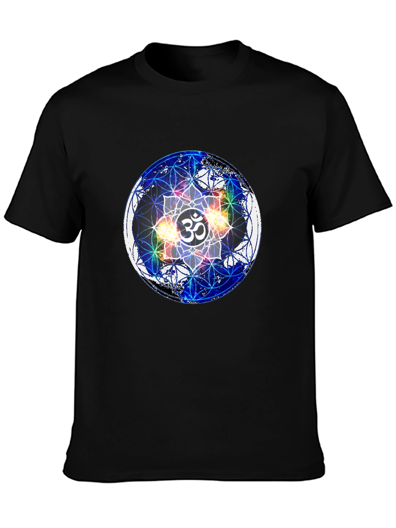 Om Mandala Black T-Shirt - Spiritual Design