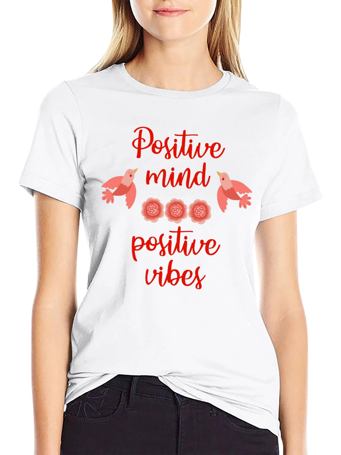Positive Mind Vibes Graphic Tee - Black