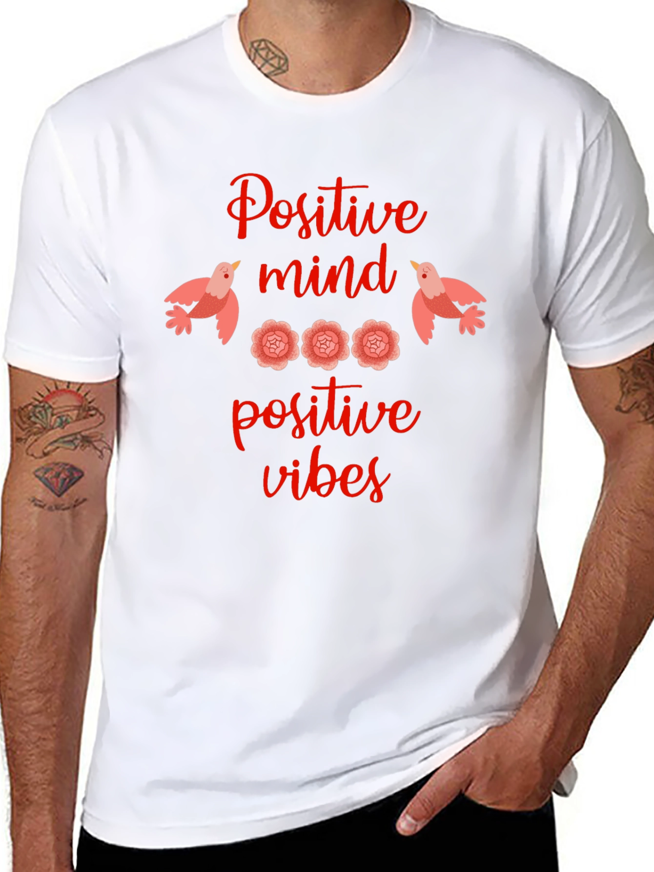 Positive Mind Vibes Graphic Tee - Black