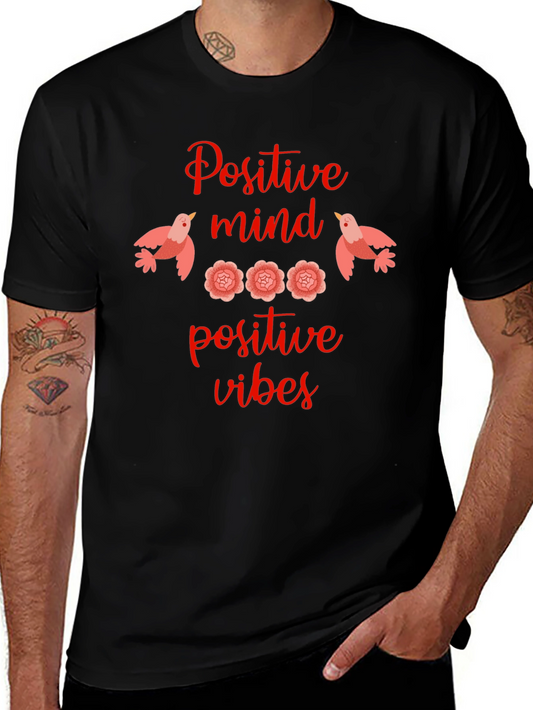 Positive Mind Vibes Graphic Tee - Black