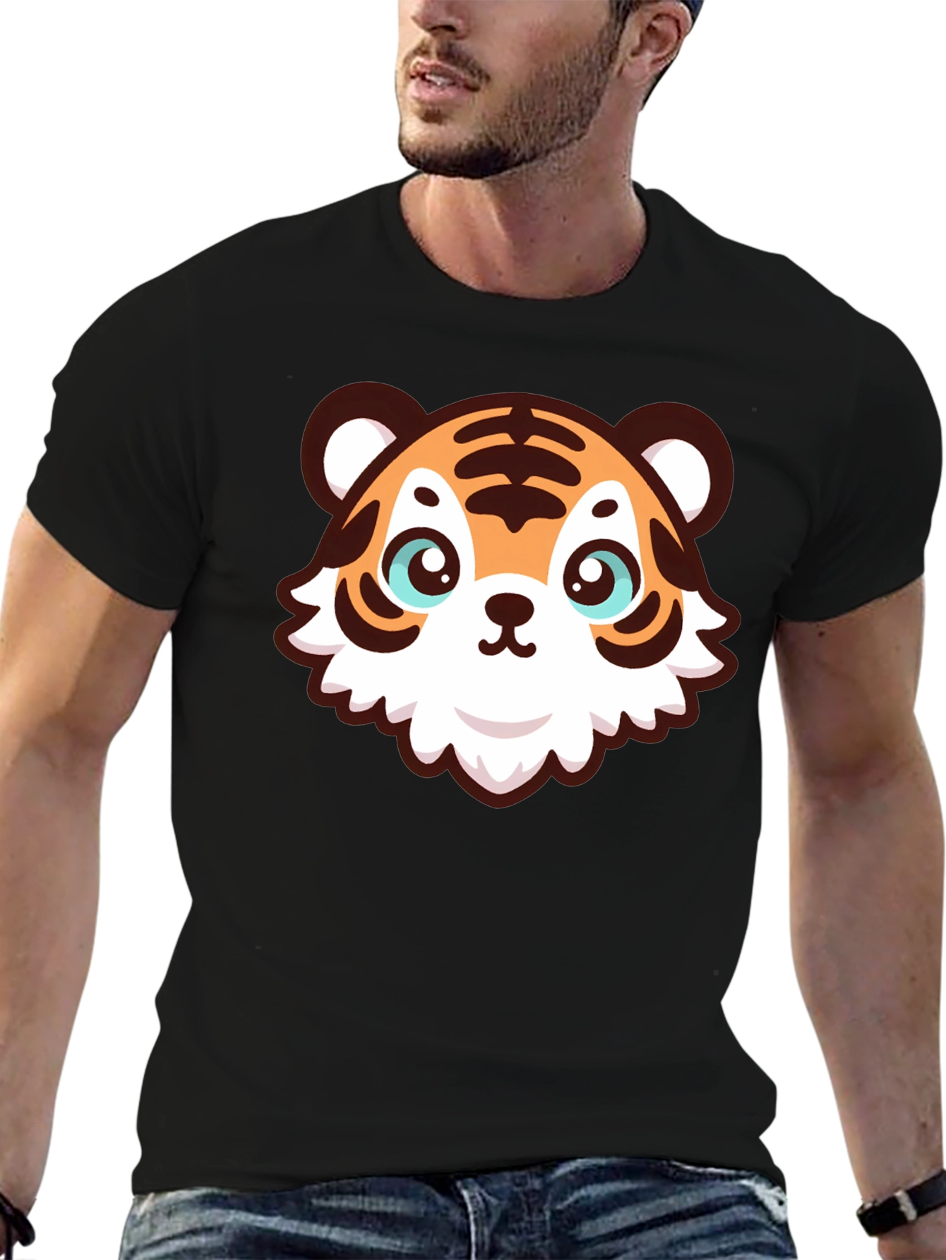 Cute Cartoon Tiger Graphic T-Shirt