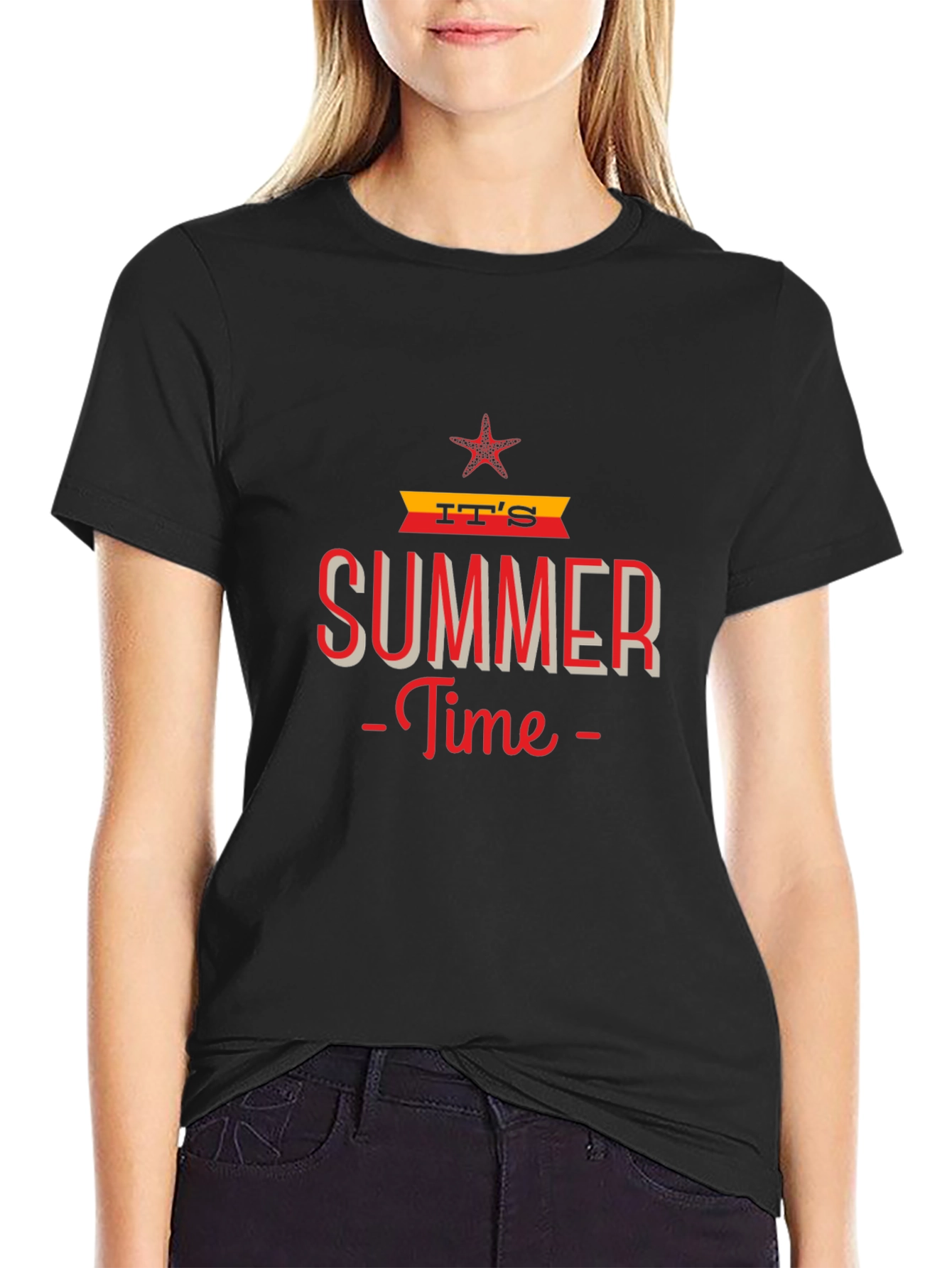 Summer Time Graphic Tee - Black Casual T-Shirt