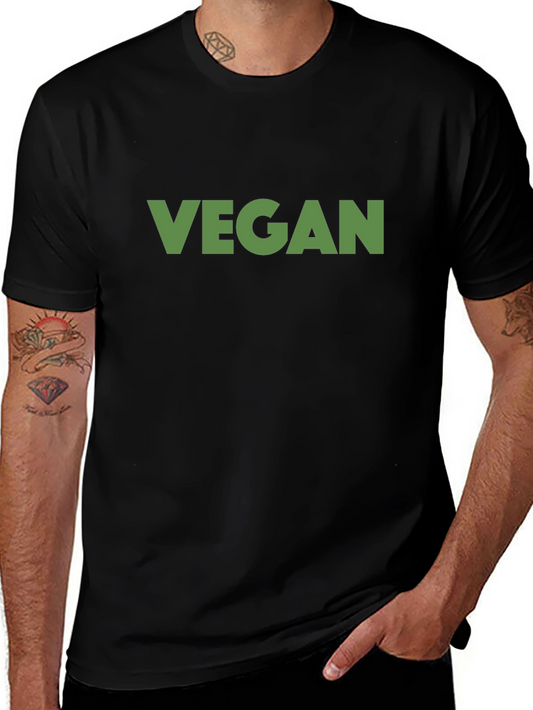 Vegan Statement T-Shirt - Bold Green Print on Black