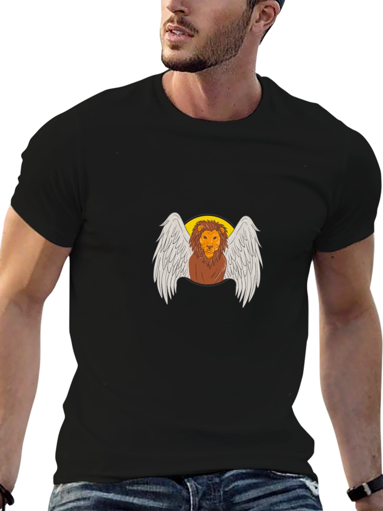 Winged Lion Graphic Tee - Black
