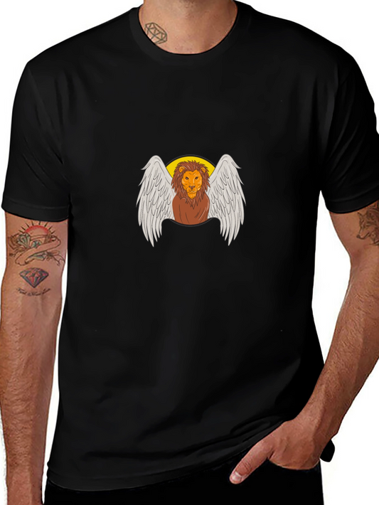 Winged Lion Graphic Tee - Black
