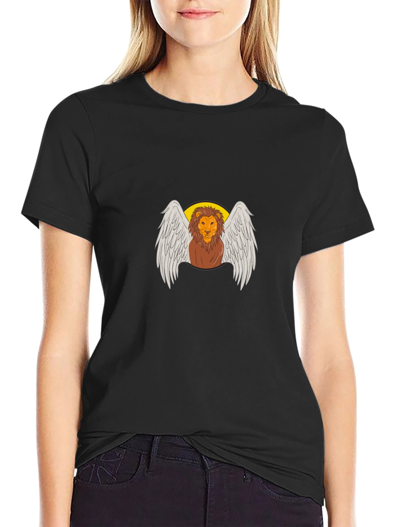 Winged Lion Graphic Tee - Black