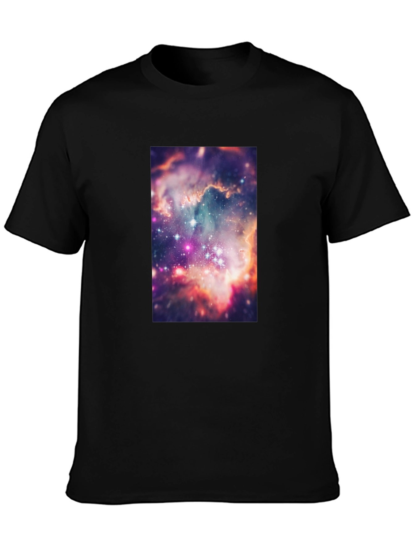 Galaxy Print Black T-Shirt - Cosmic Style