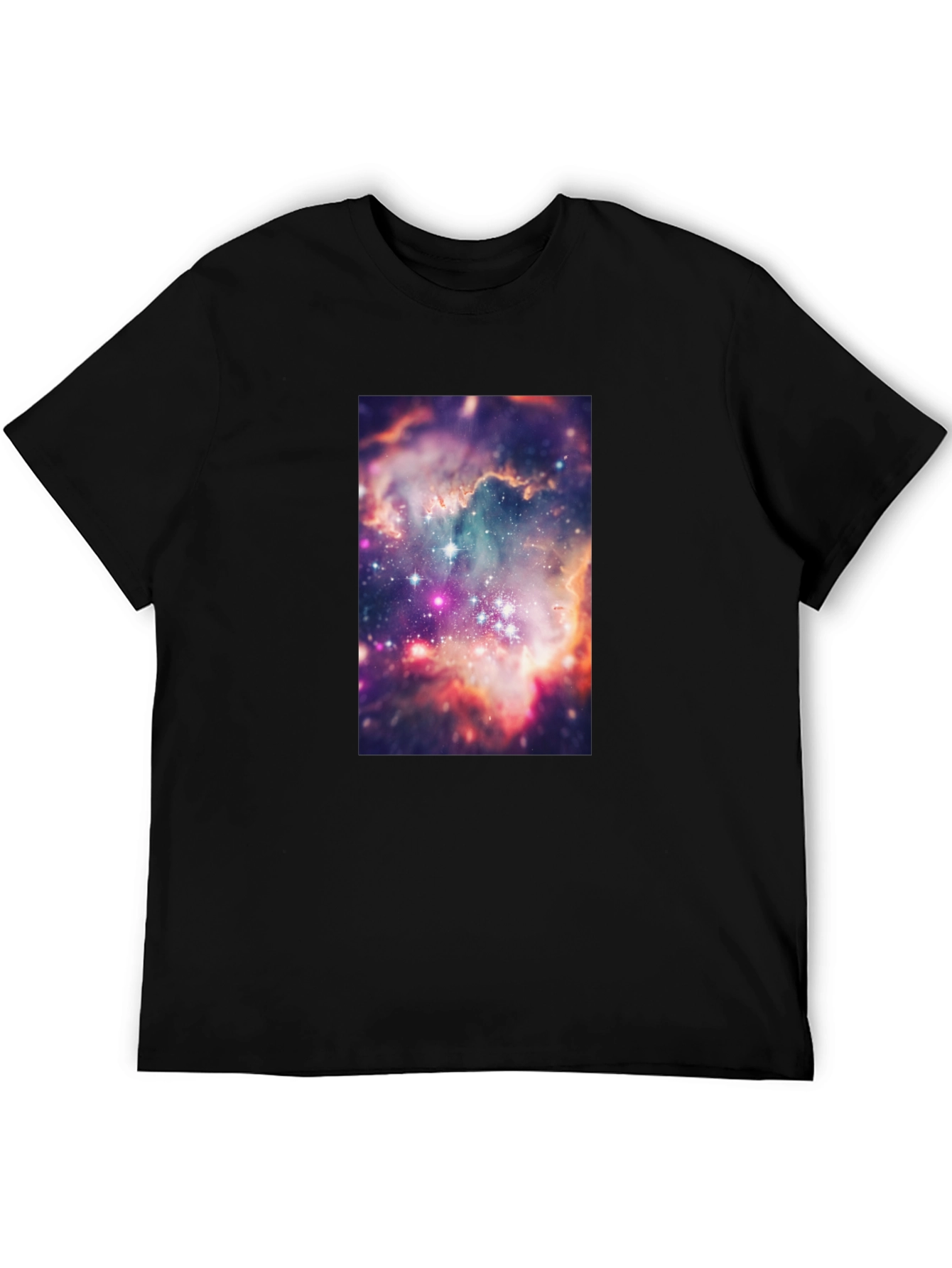 Galaxy Print Black T-Shirt - Cosmic Style