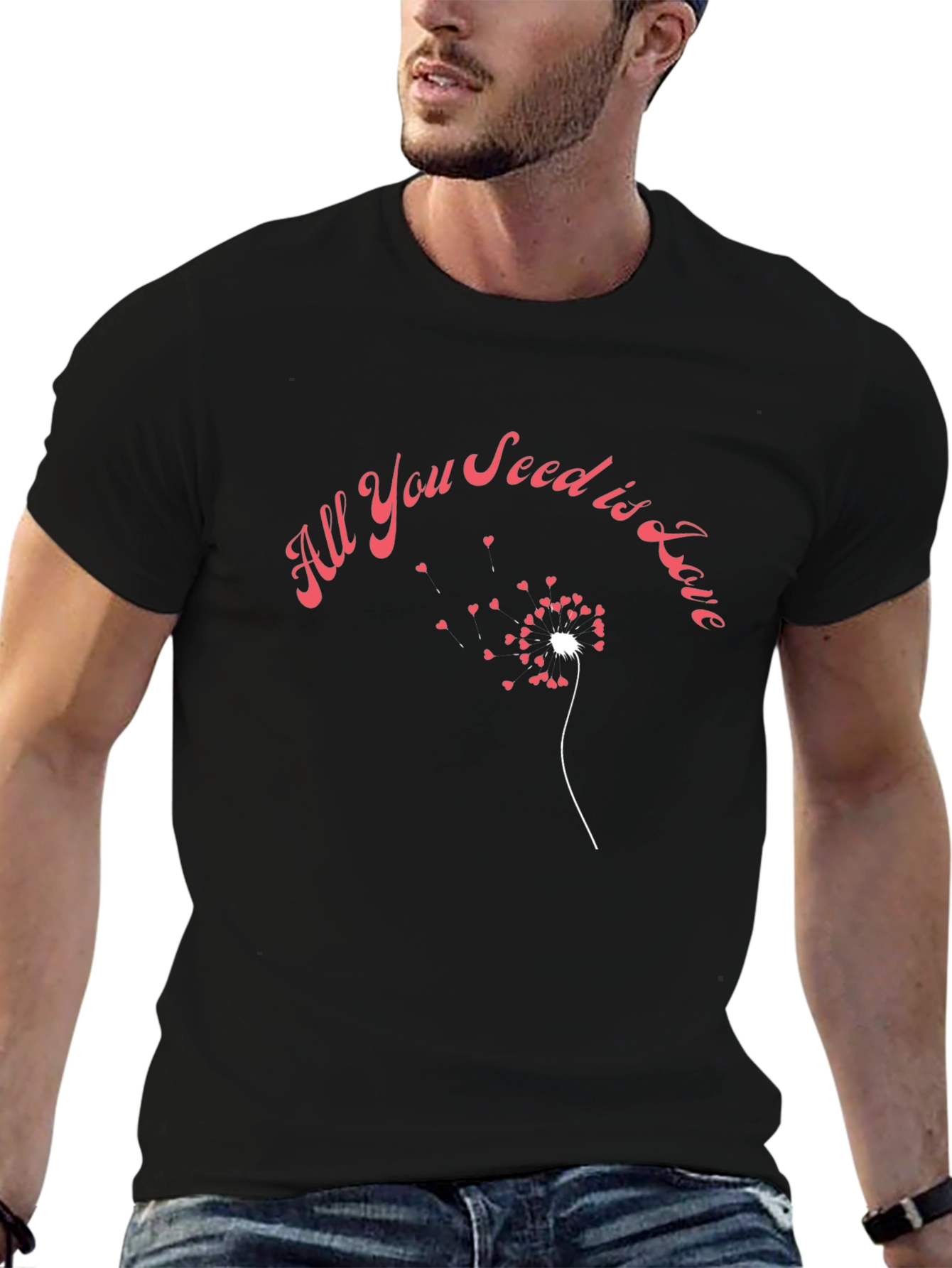 All You Seed is Love T-Shirt Black Cotton Tee