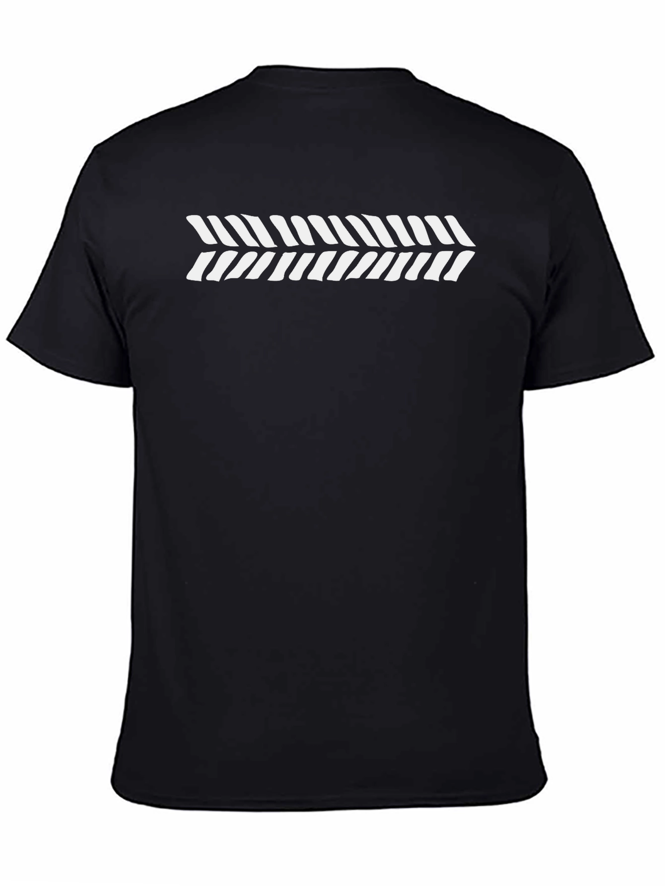 Modern Graphic Print Black Crewneck T-Shirt