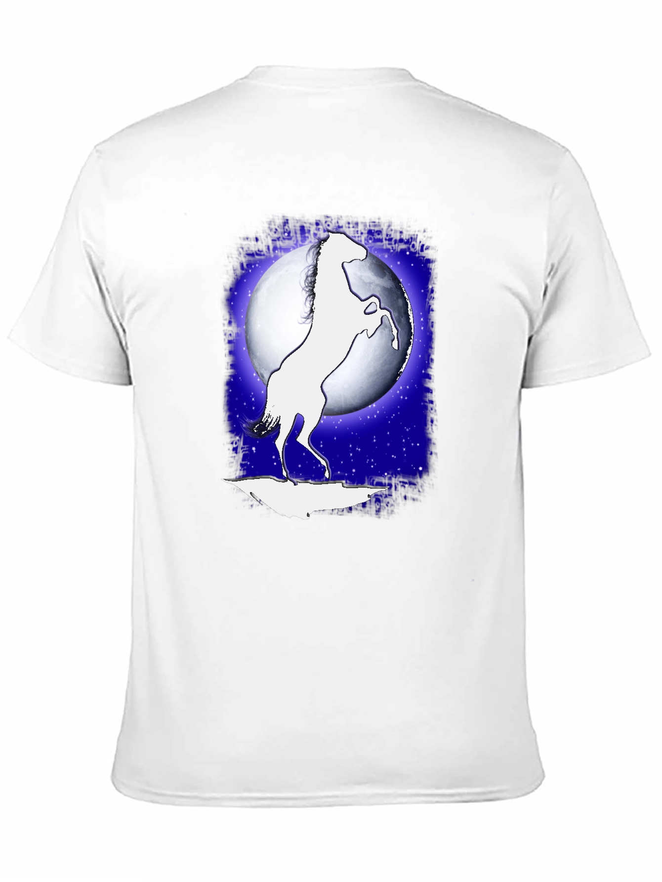 Horse Silhouette Moon Graphic Black T-Shirt