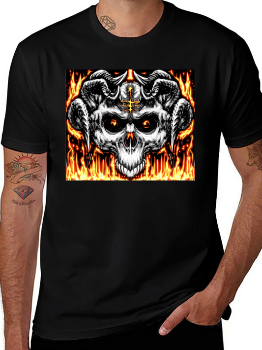 Skull & Horns Graphic Tee - Black T-Shirt