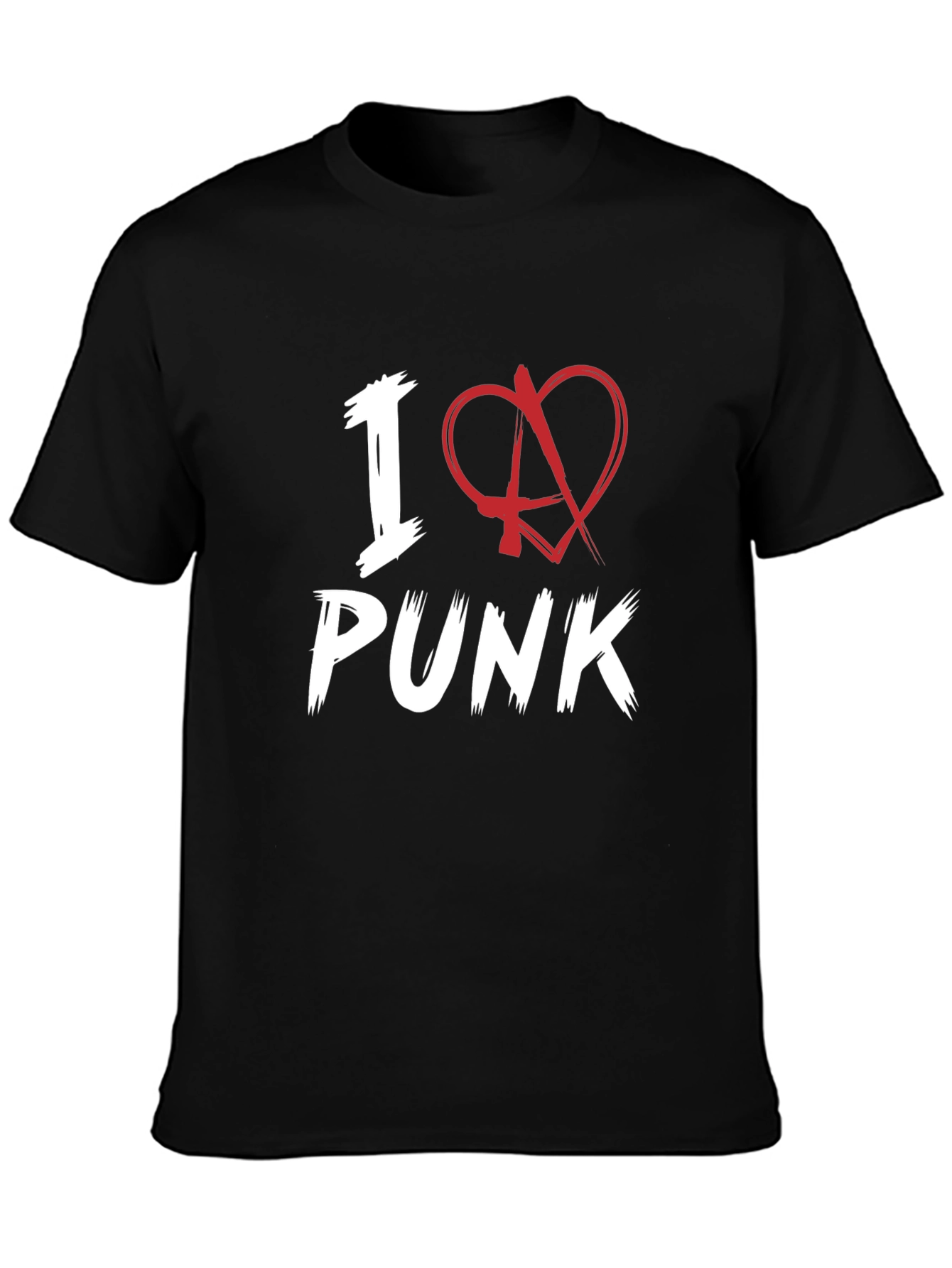 I Love Punk Graphic Tee - Black Cotton T-Shirt