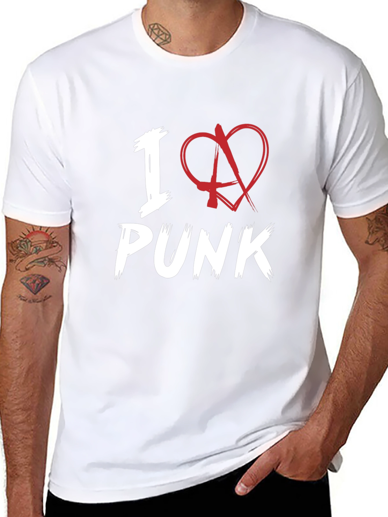 I Love Punk Graphic Tee - Black Cotton T-Shirt