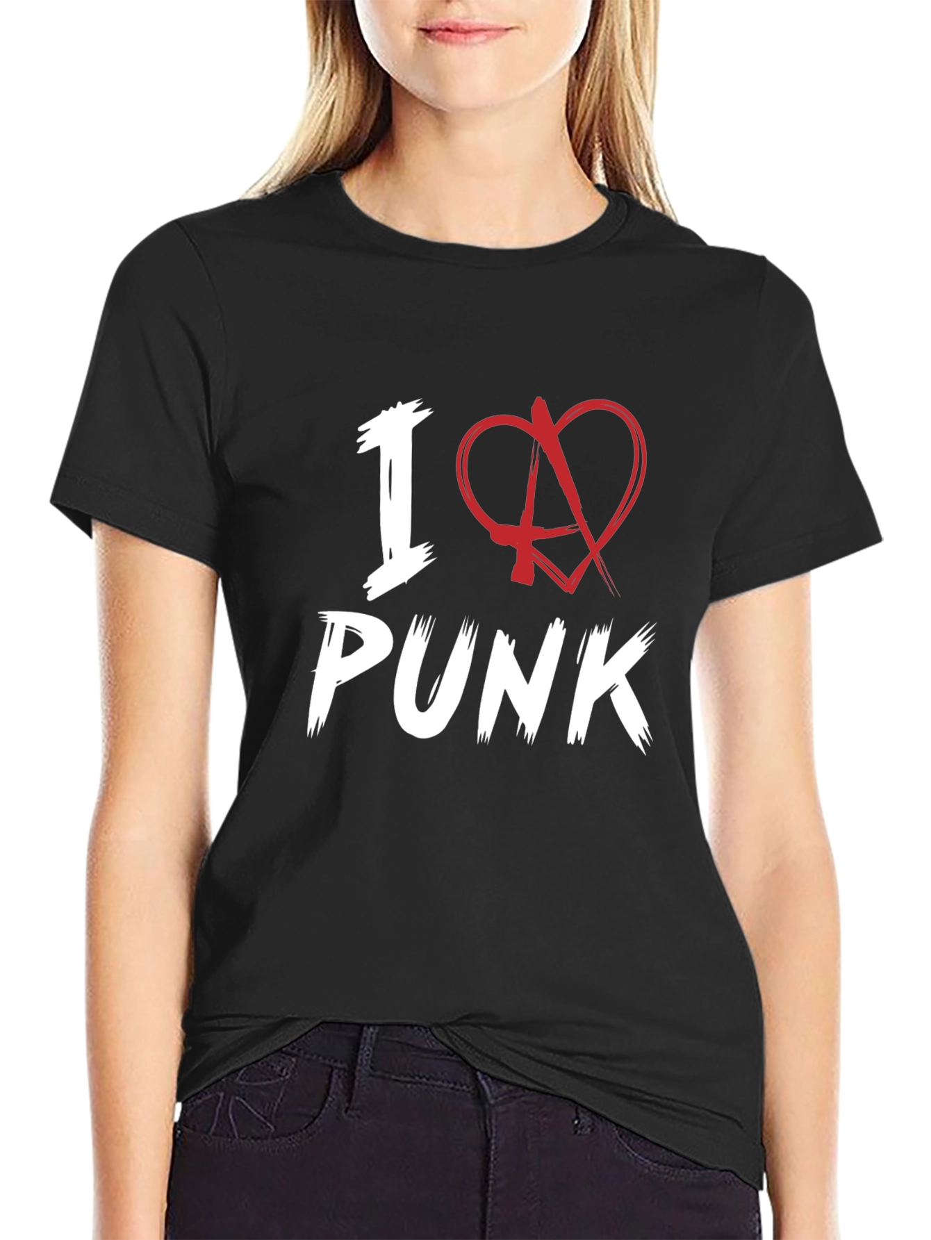 I Love Punk Graphic Tee - Black Cotton T-Shirt