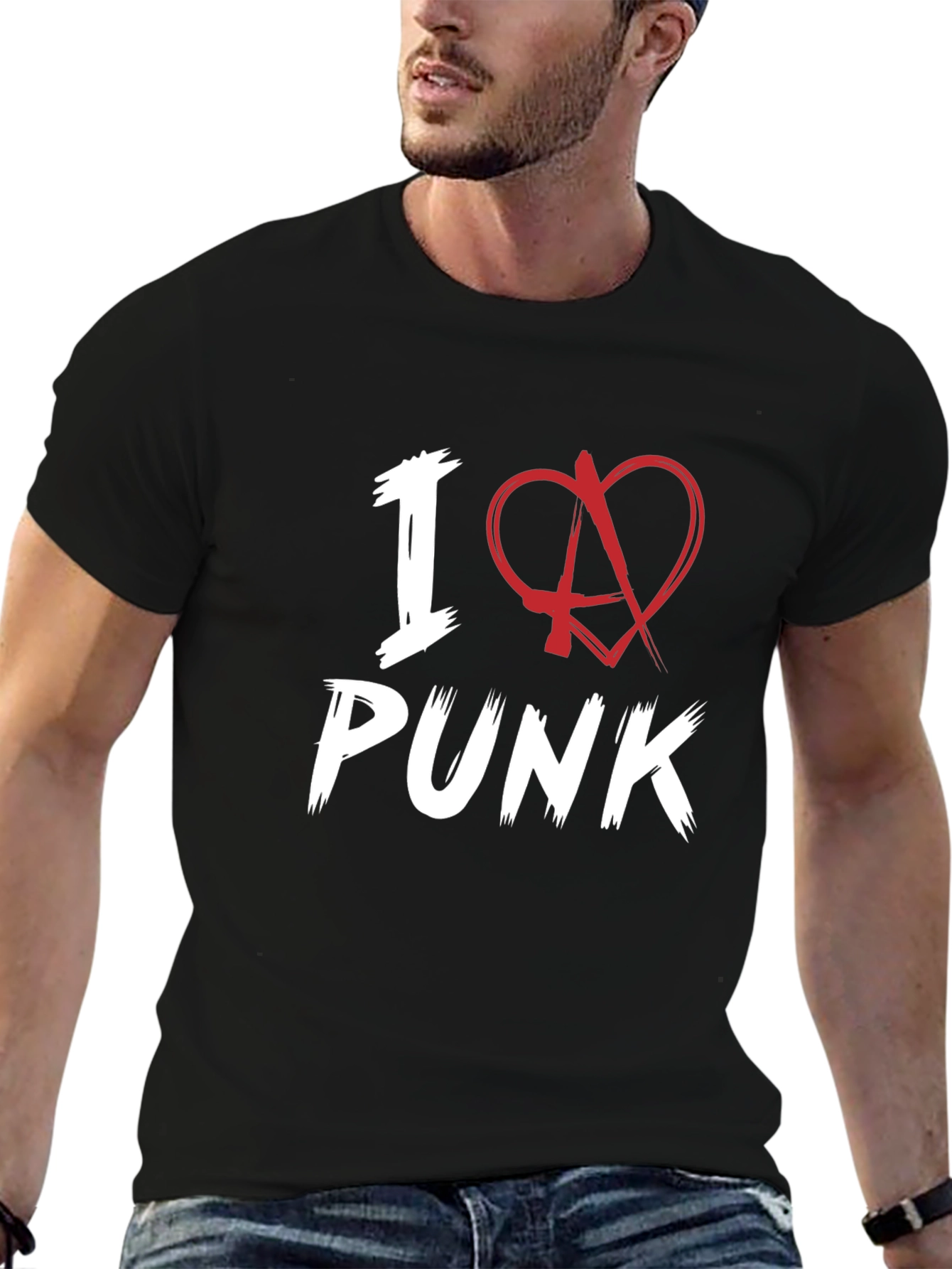 I Love Punk Graphic Tee - Black Cotton T-Shirt