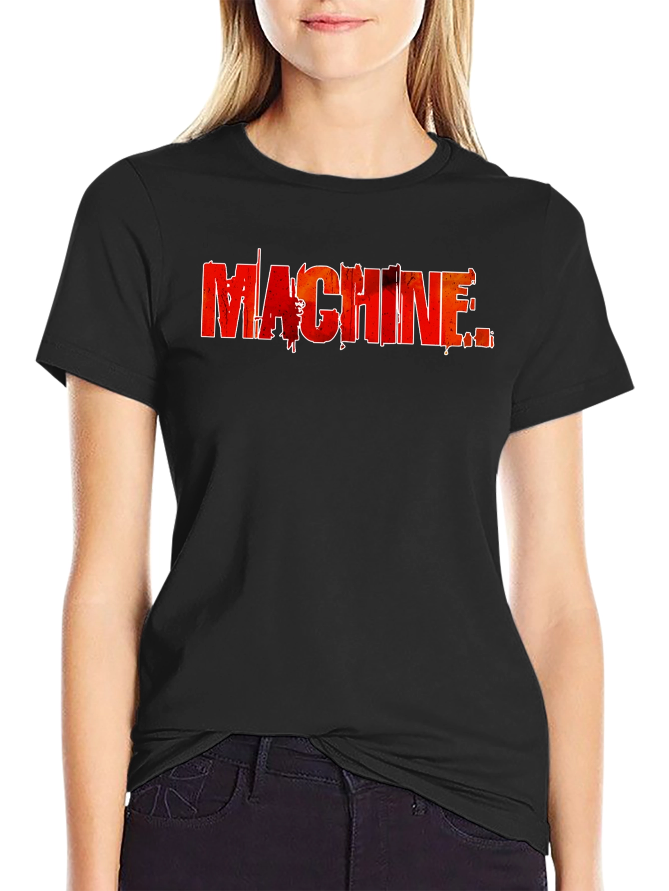 Machine Graphic Print Black T-Shirt