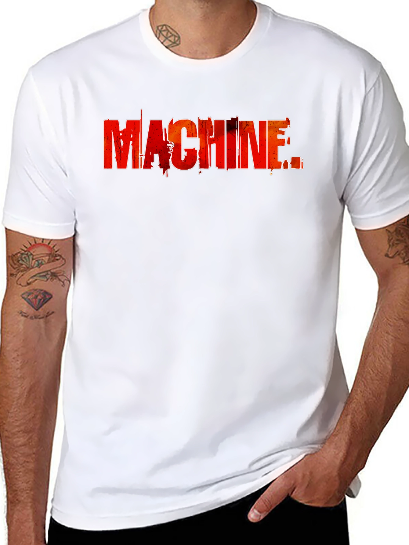Machine Graphic Print Black T-Shirt