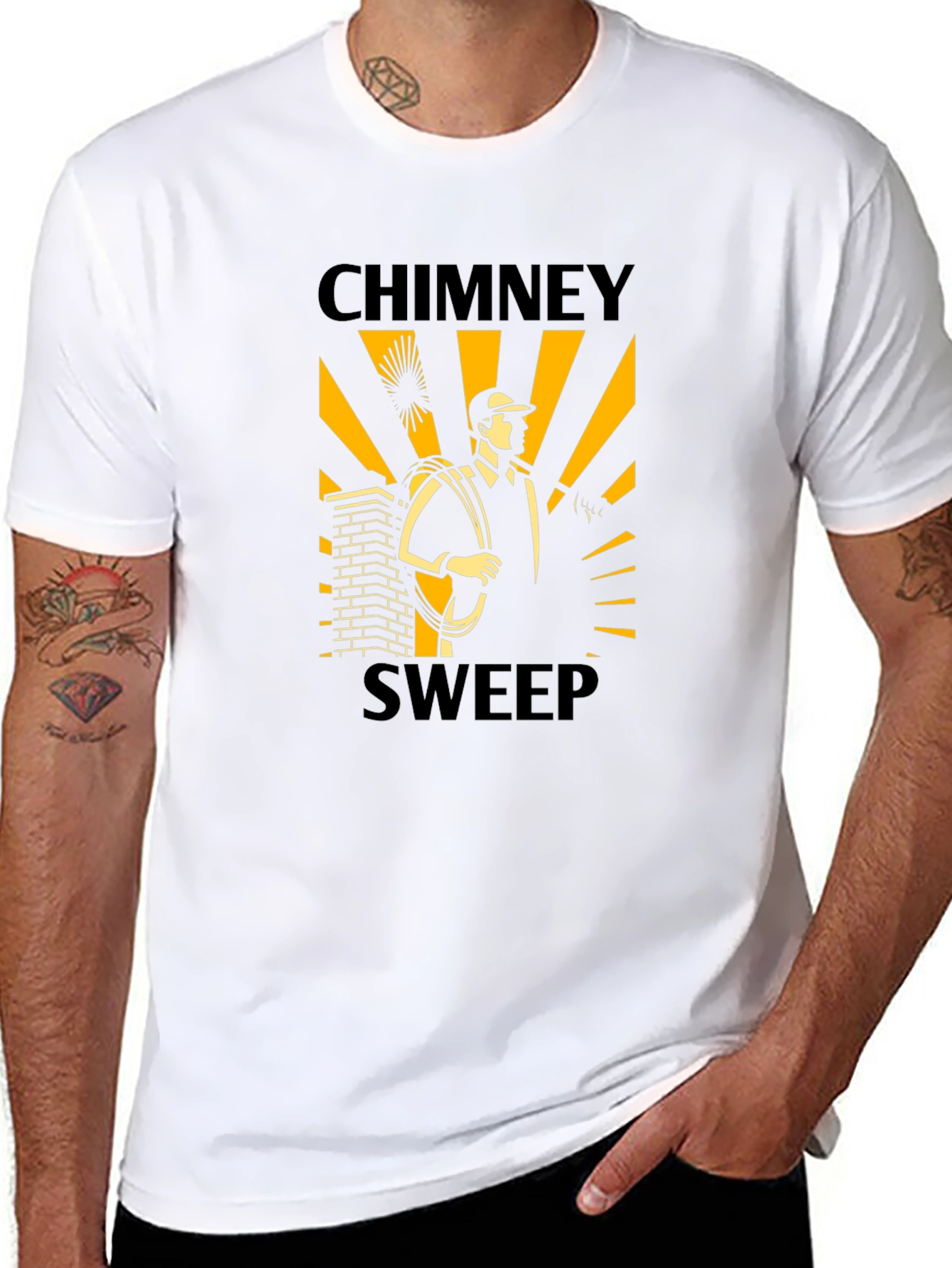 Chimney Sweep Graphic Tee - Black Cotton T-Shirt
