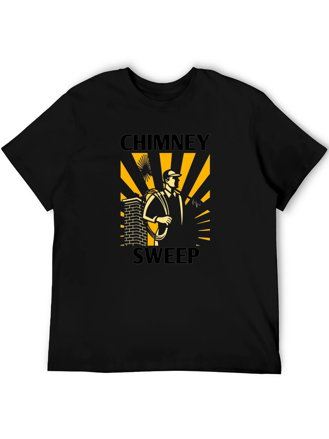 Chimney Sweep Graphic Tee - Black Cotton T-Shirt