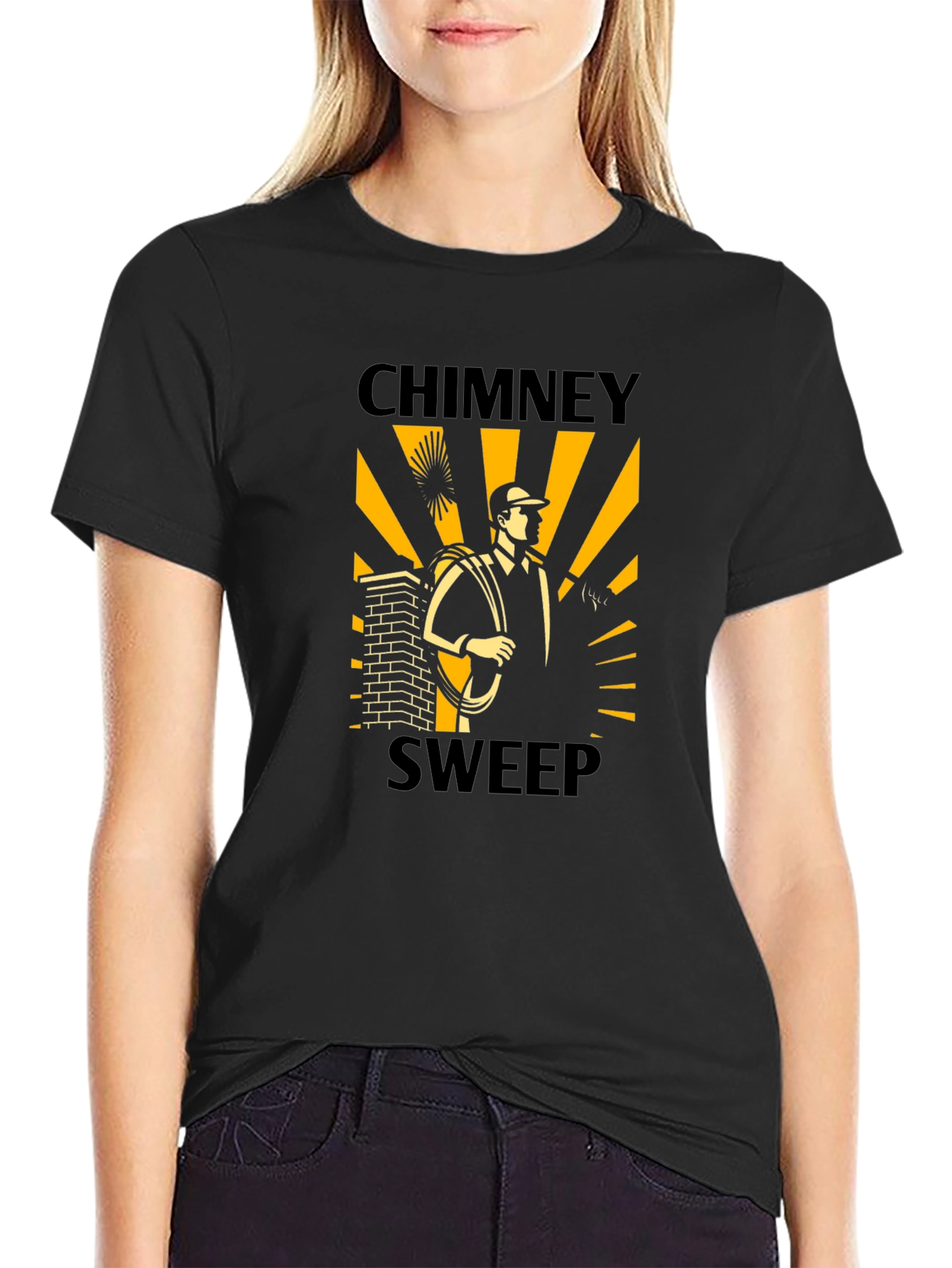 Chimney Sweep Graphic Tee - Black Cotton T-Shirt