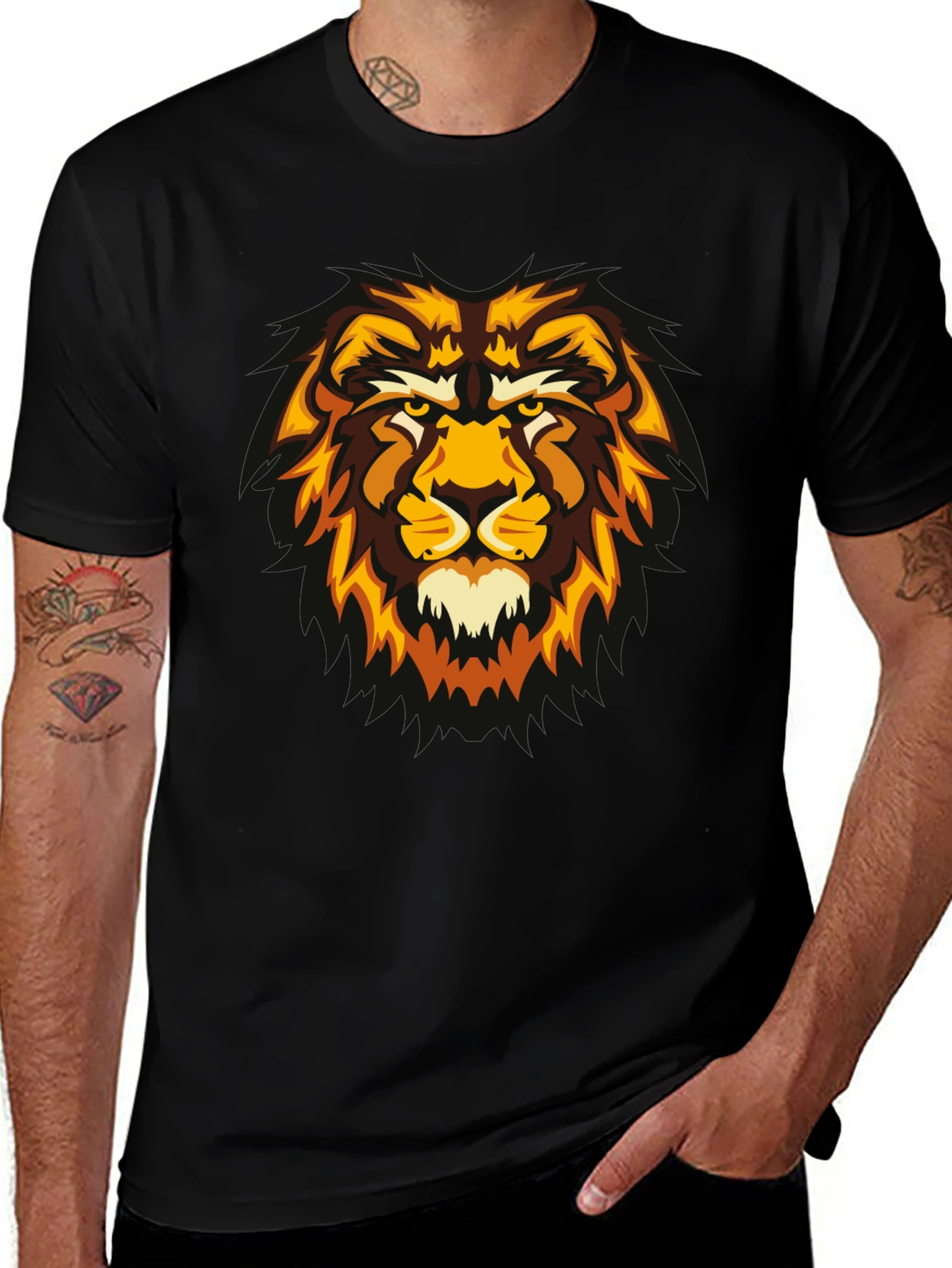 Lion Graphic Print T-Shirt