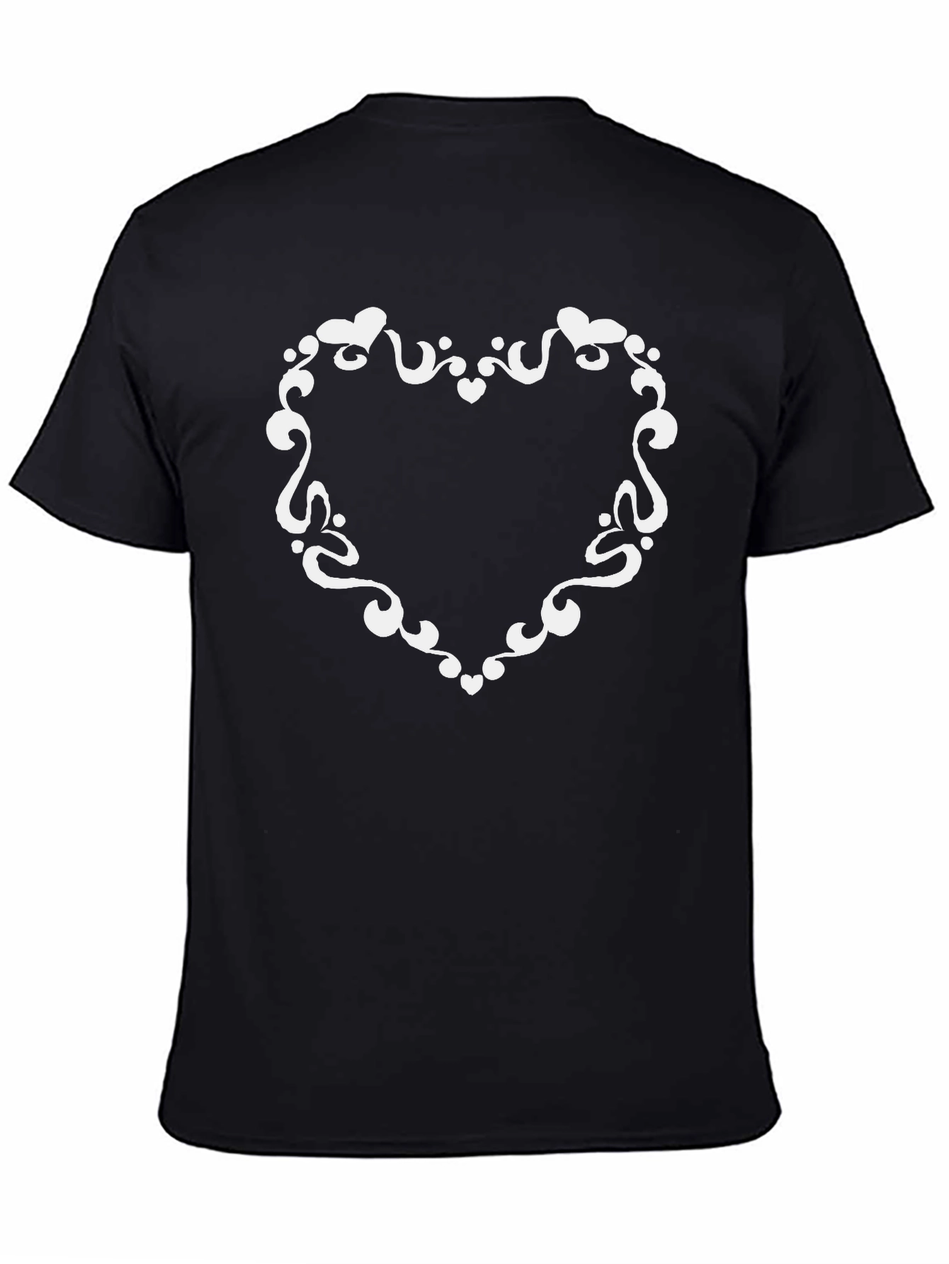 Heart Swirl Graphic Black T-Shirt