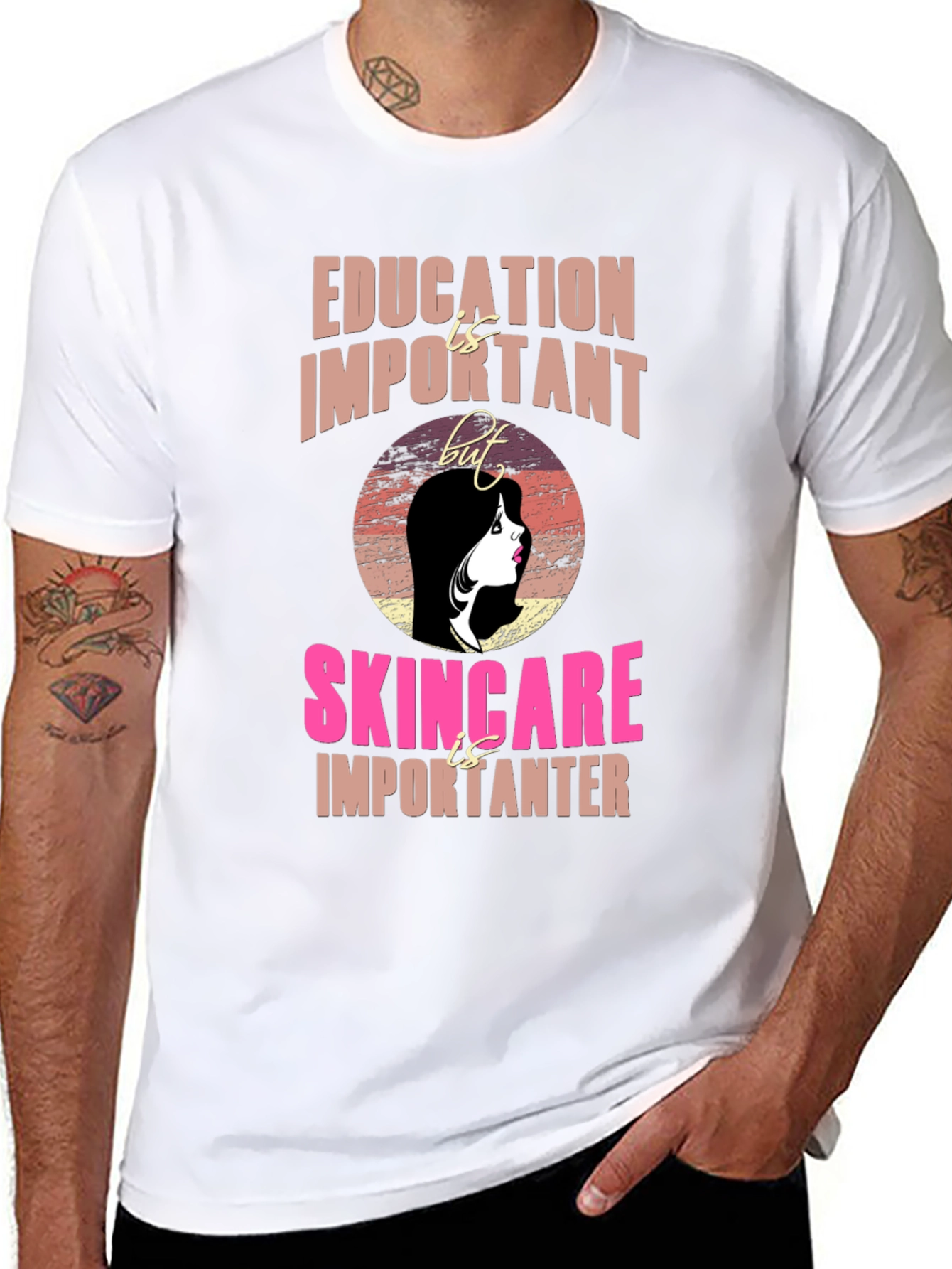 Skincare Over Everything Black Graphic Tee