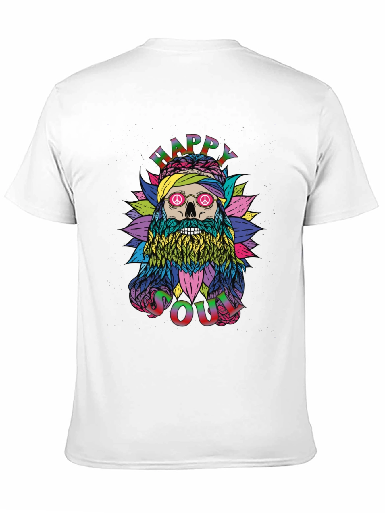 Happy Soul Graphic Tee - Unique Skull Hippie Design