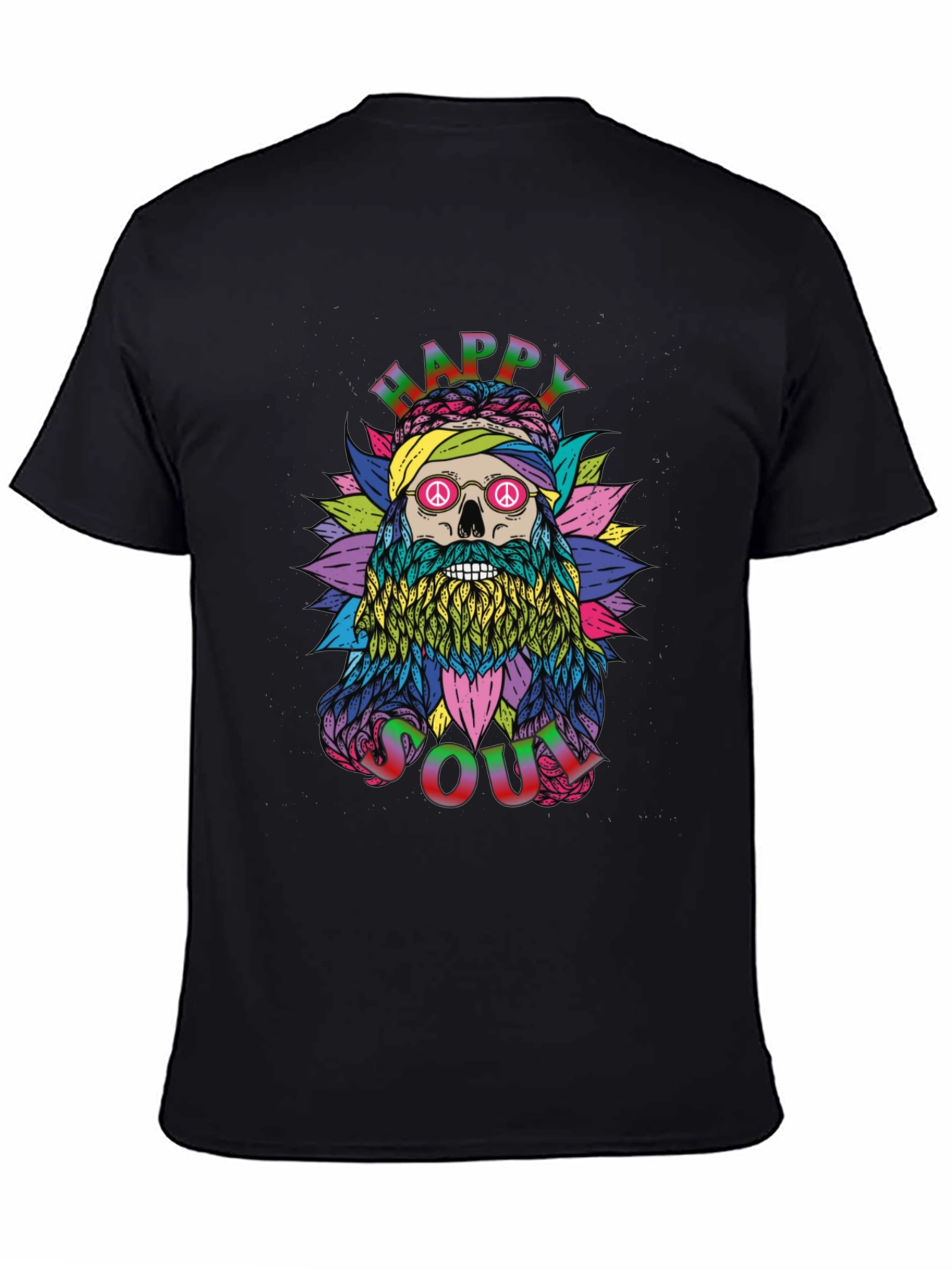 Happy Soul Graphic Tee - Unique Skull Hippie Design