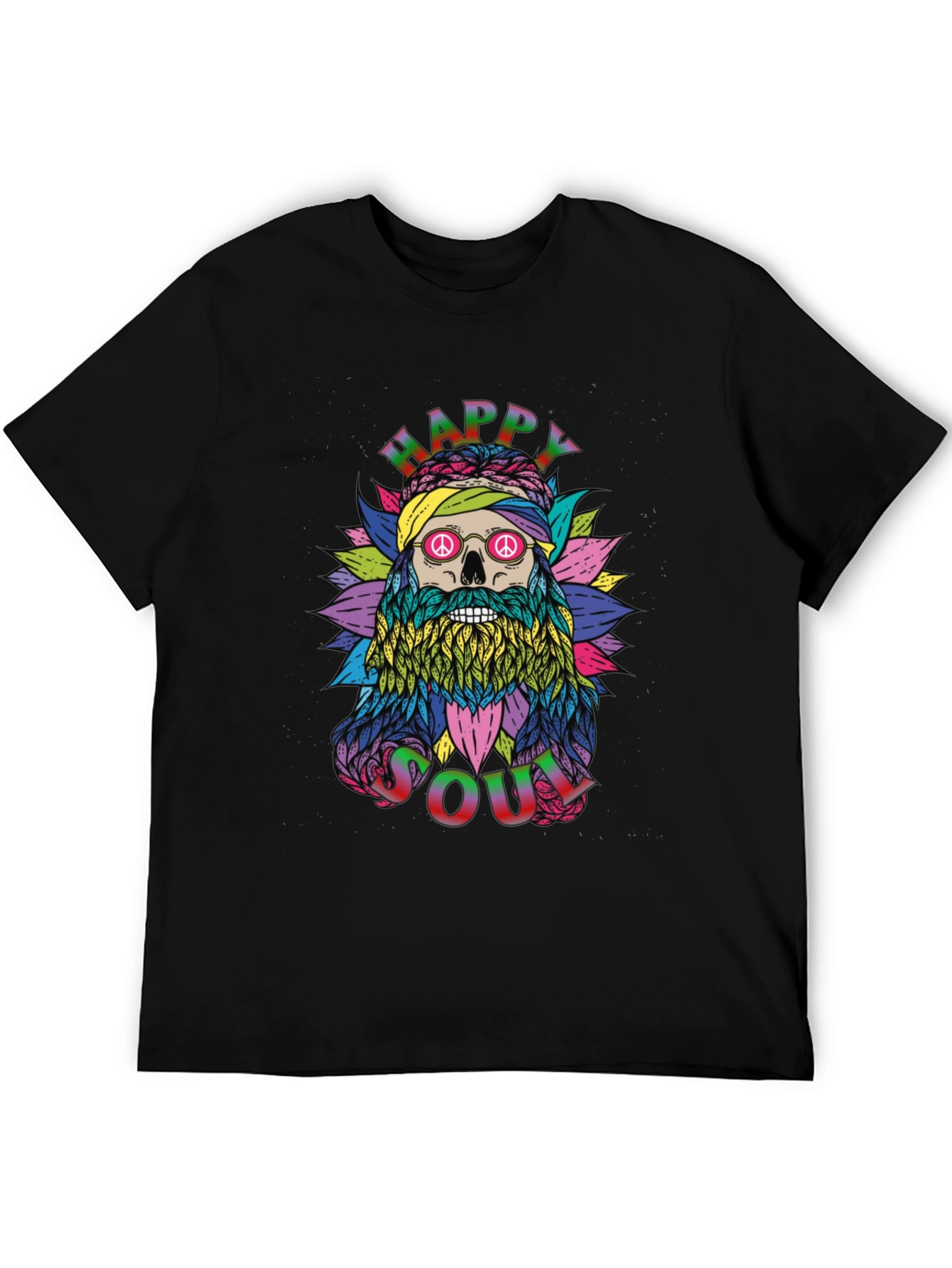 Happy Soul Graphic Tee - Unique Skull Hippie Design