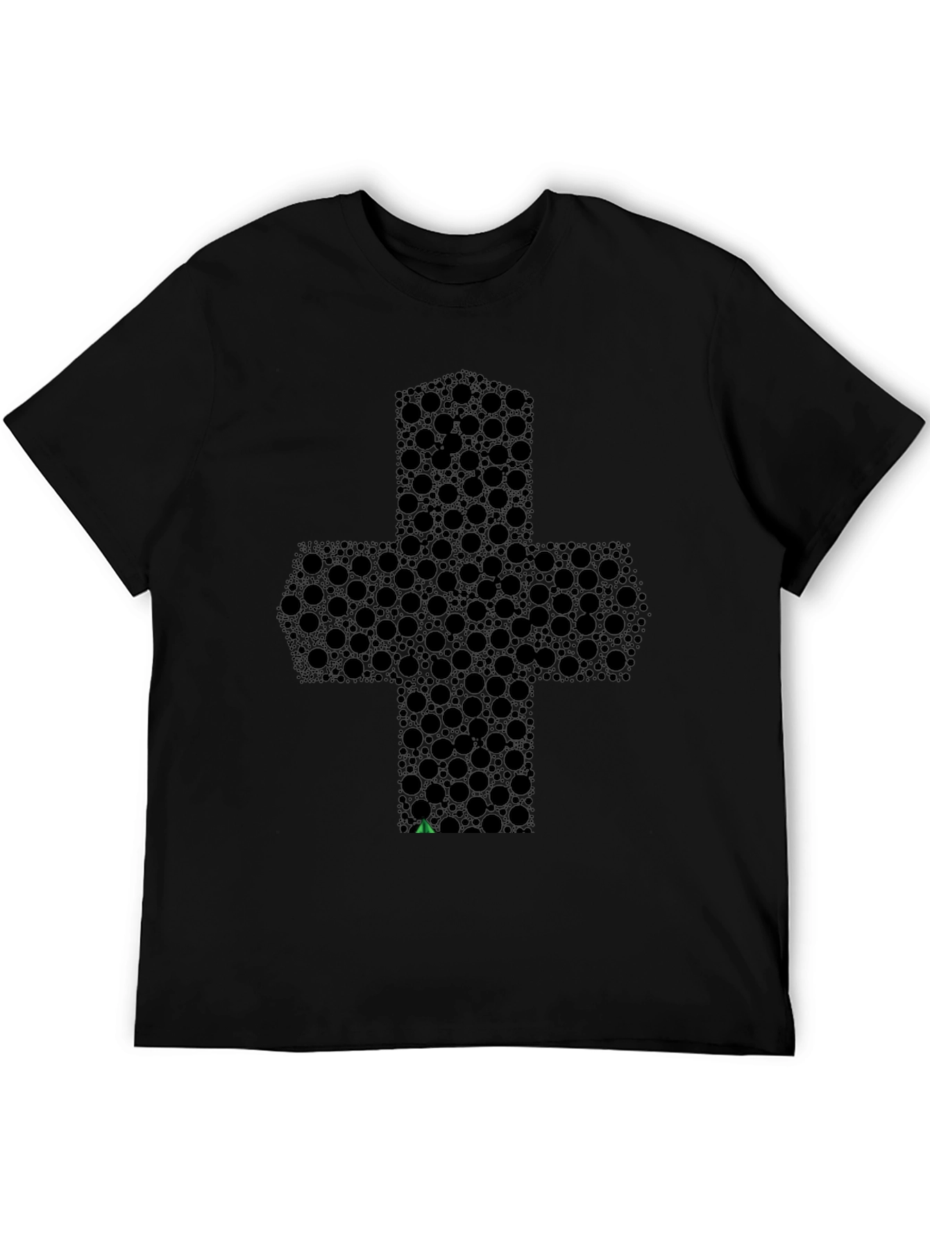 Abstract Bubbled Plus Sign Black T-Shirt