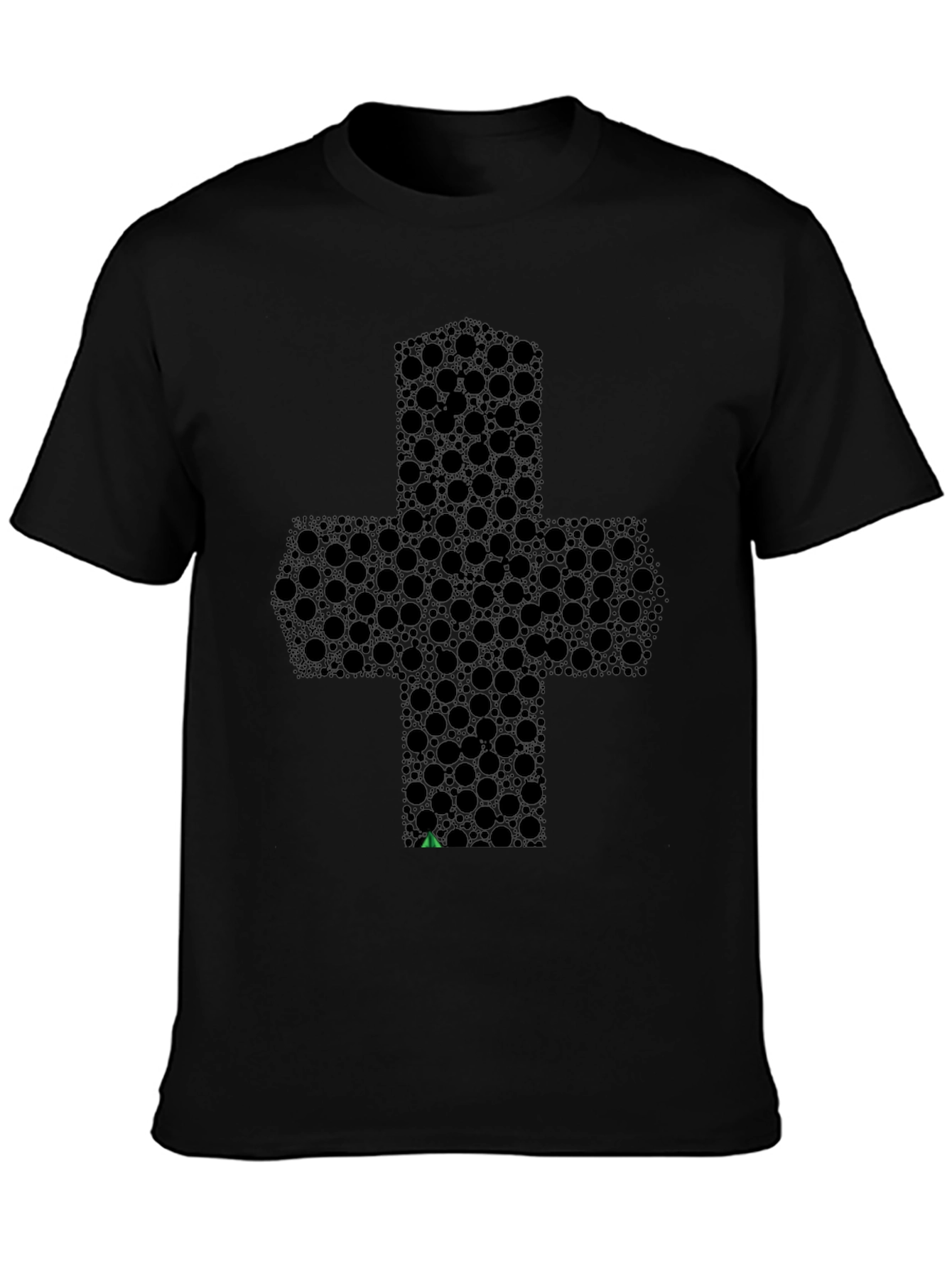 Abstract Bubbled Plus Sign Black T-Shirt