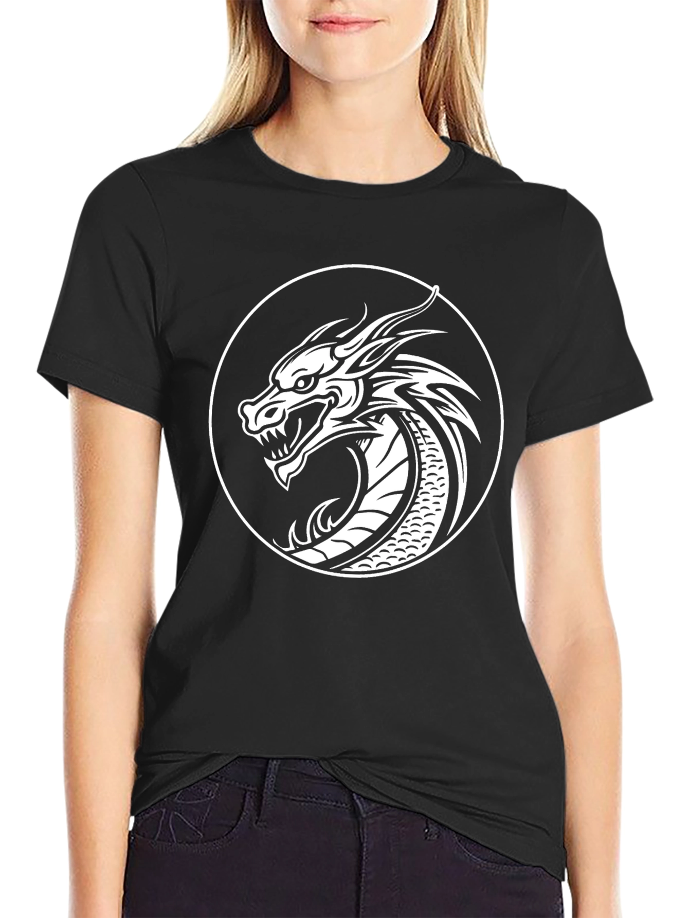 Dragon Circle Graphic Tee - Mens Black T-Shirt