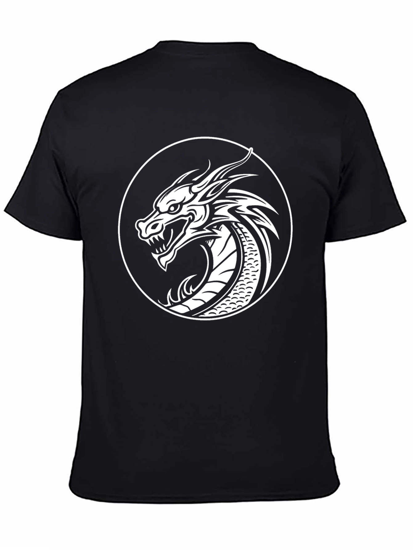 Dragon Circle Graphic Tee - Mens Black T-Shirt