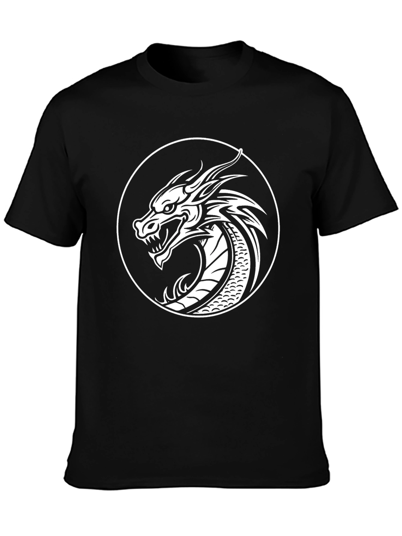 Dragon Circle Graphic Tee - Mens Black T-Shirt