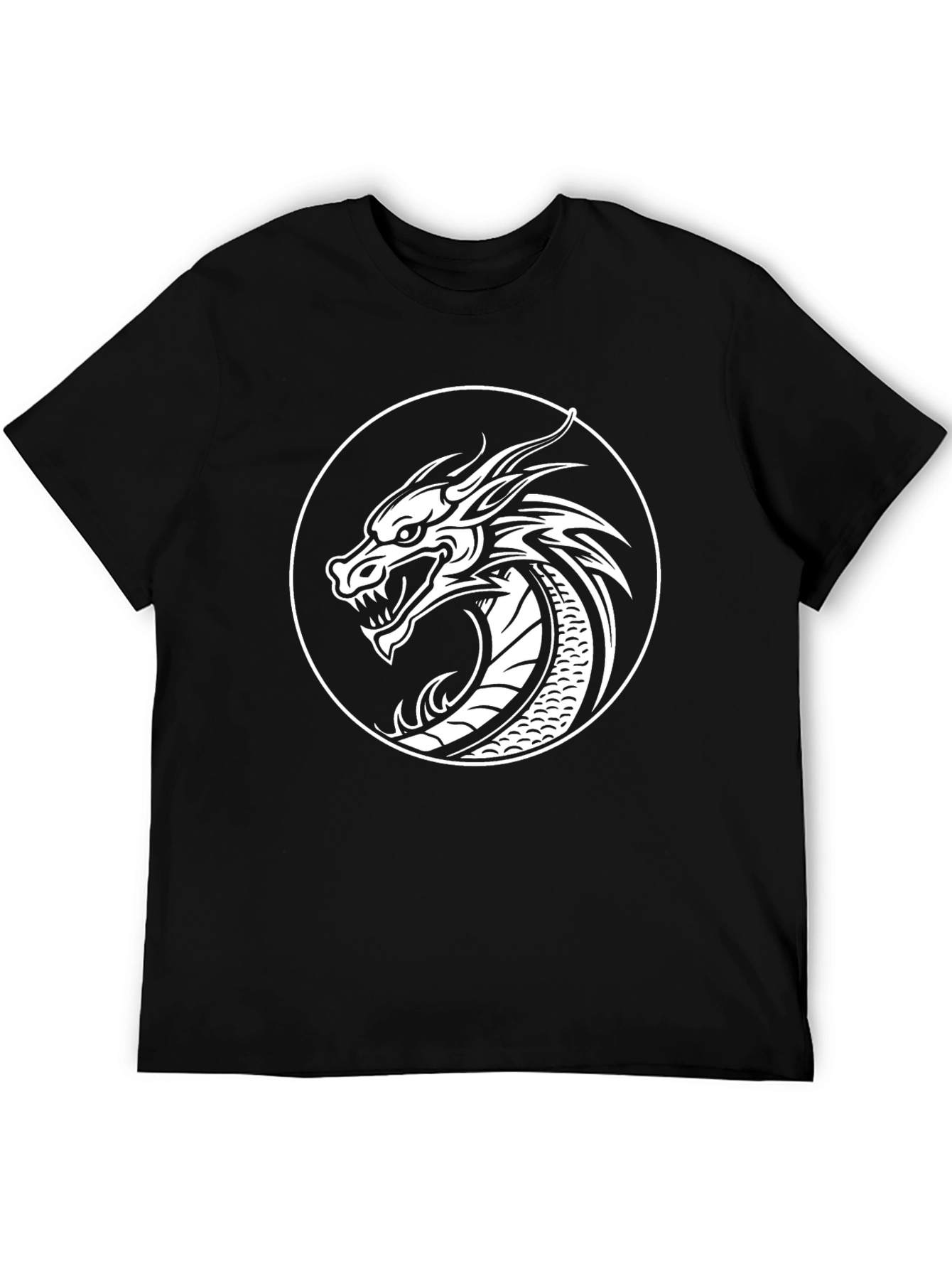 Dragon Circle Graphic Tee - Mens Black T-Shirt
