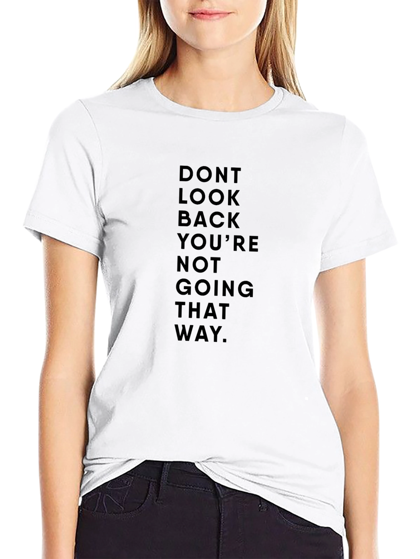 Motivational Black Graphic Tee - Dont Look Back