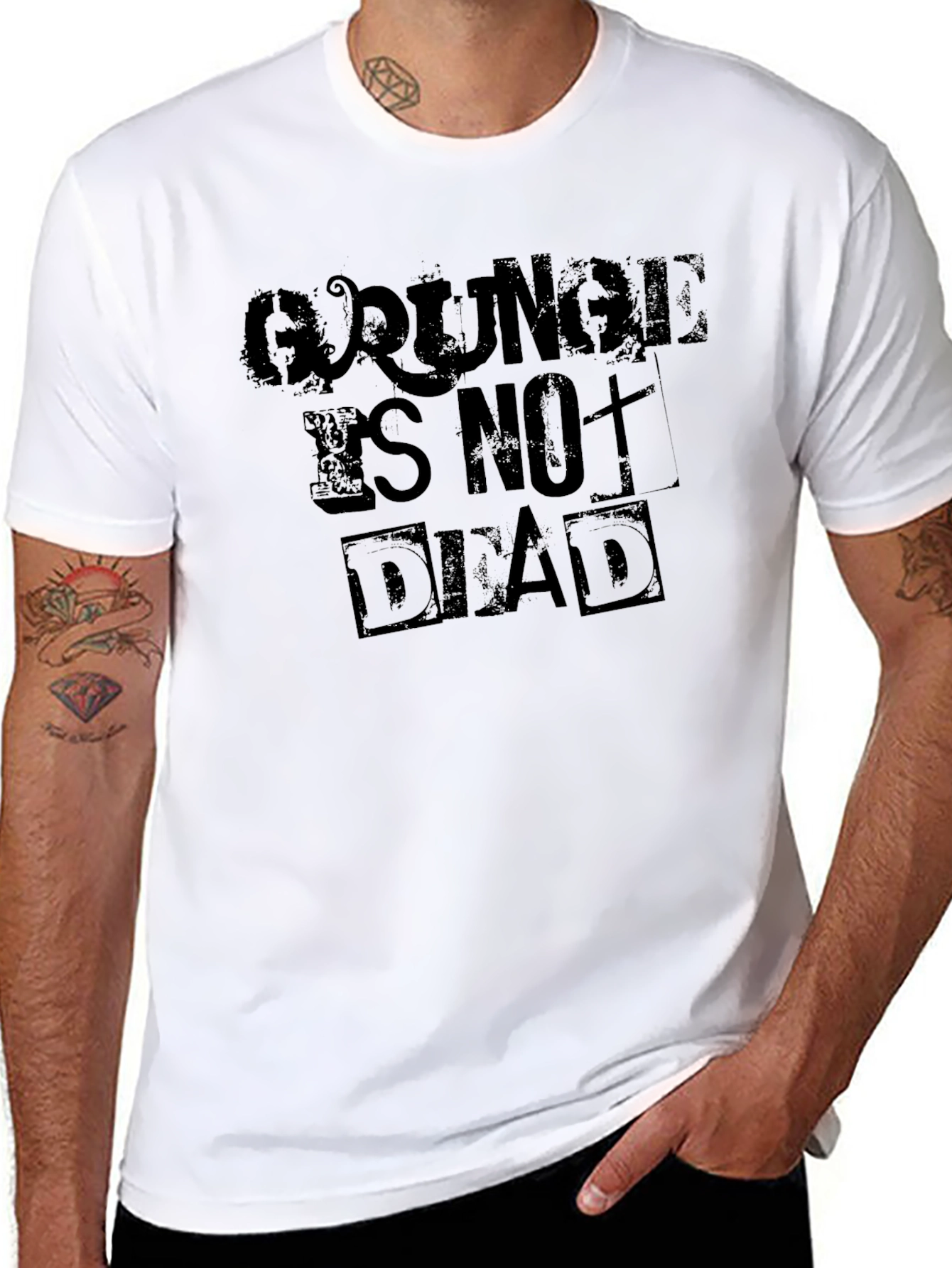 Grunge Is Not Dead Black Graphic Tee